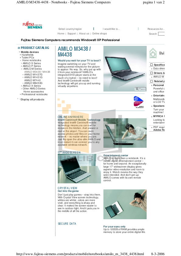 Fujitsu siemens amilo m3438g