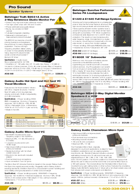 behringer eurolive e1520