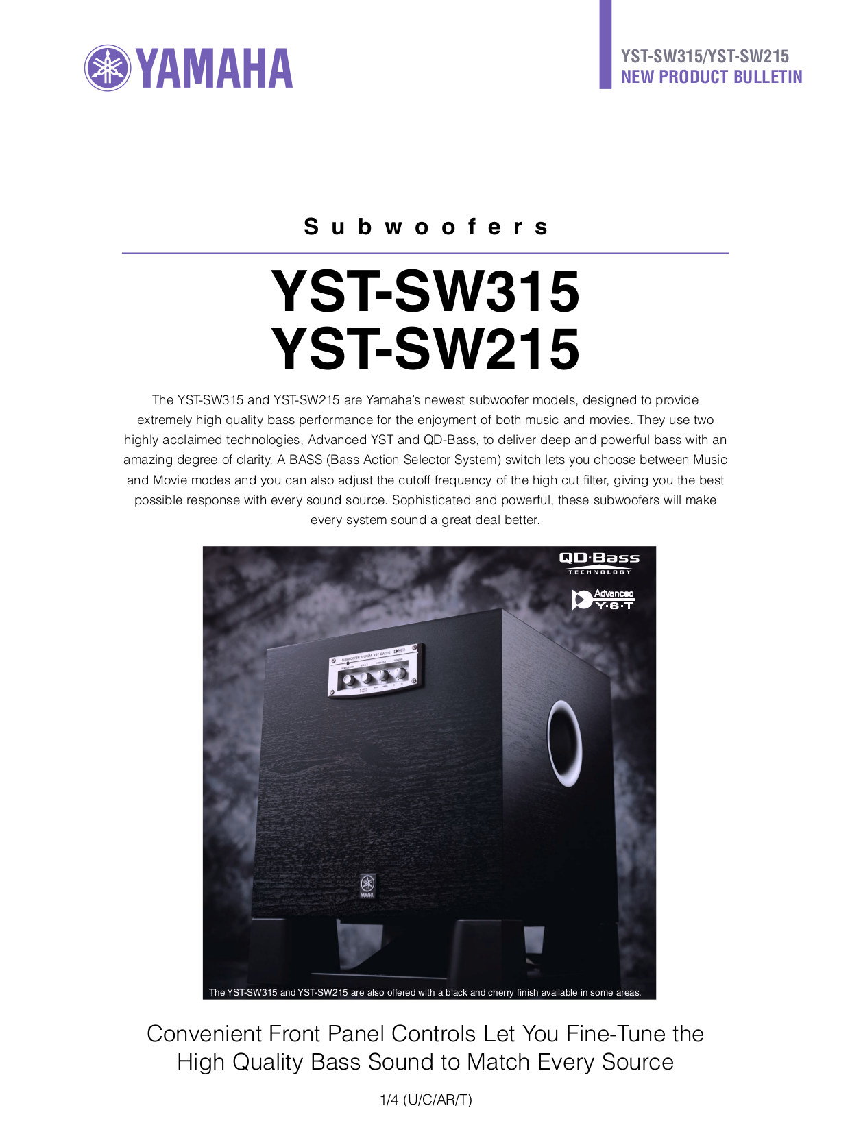 Pdf Manual For Yamaha Subwoofer Yst Sw