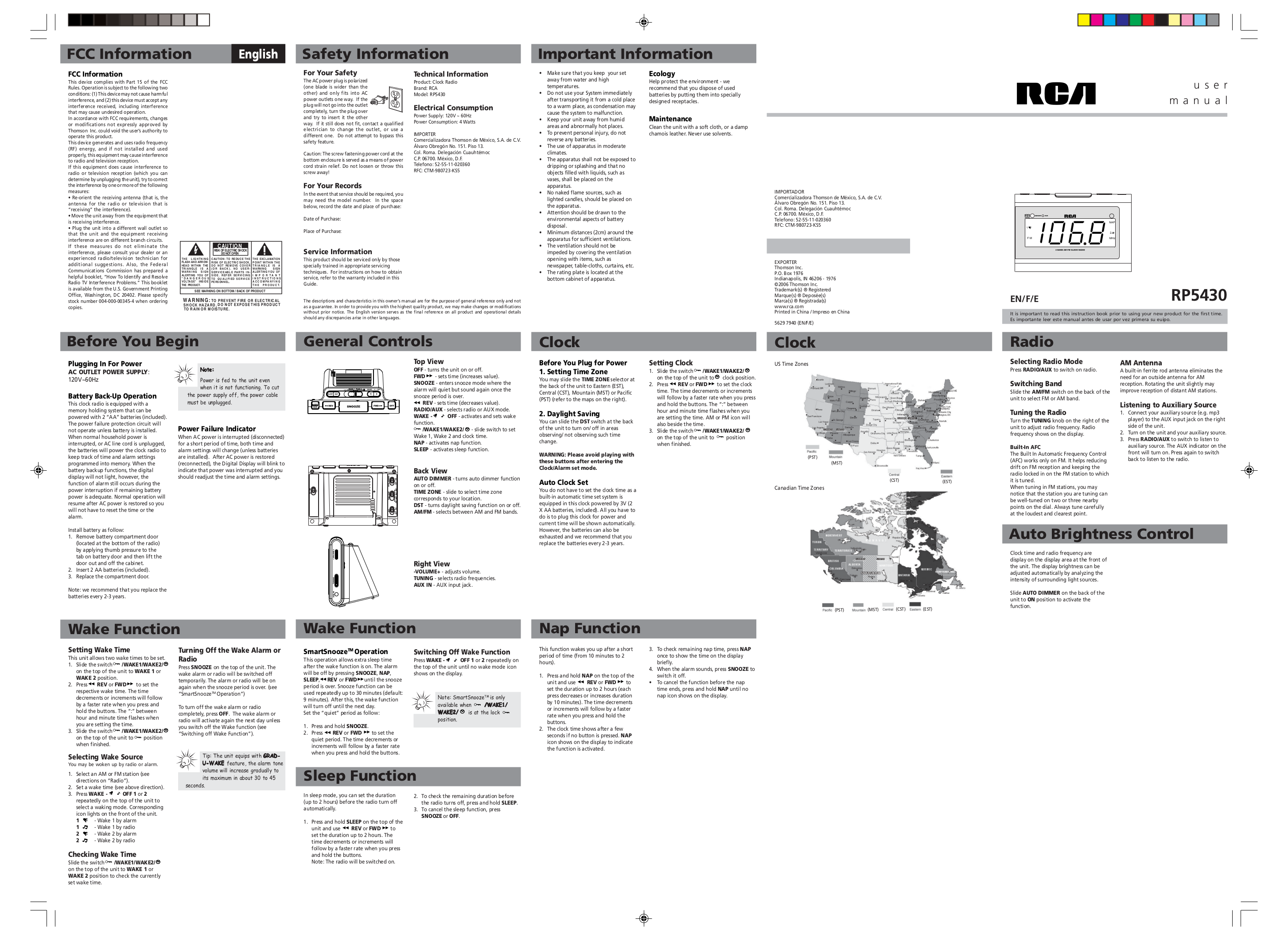 Download free pdf for RCA RP5430 Clock Radio manual