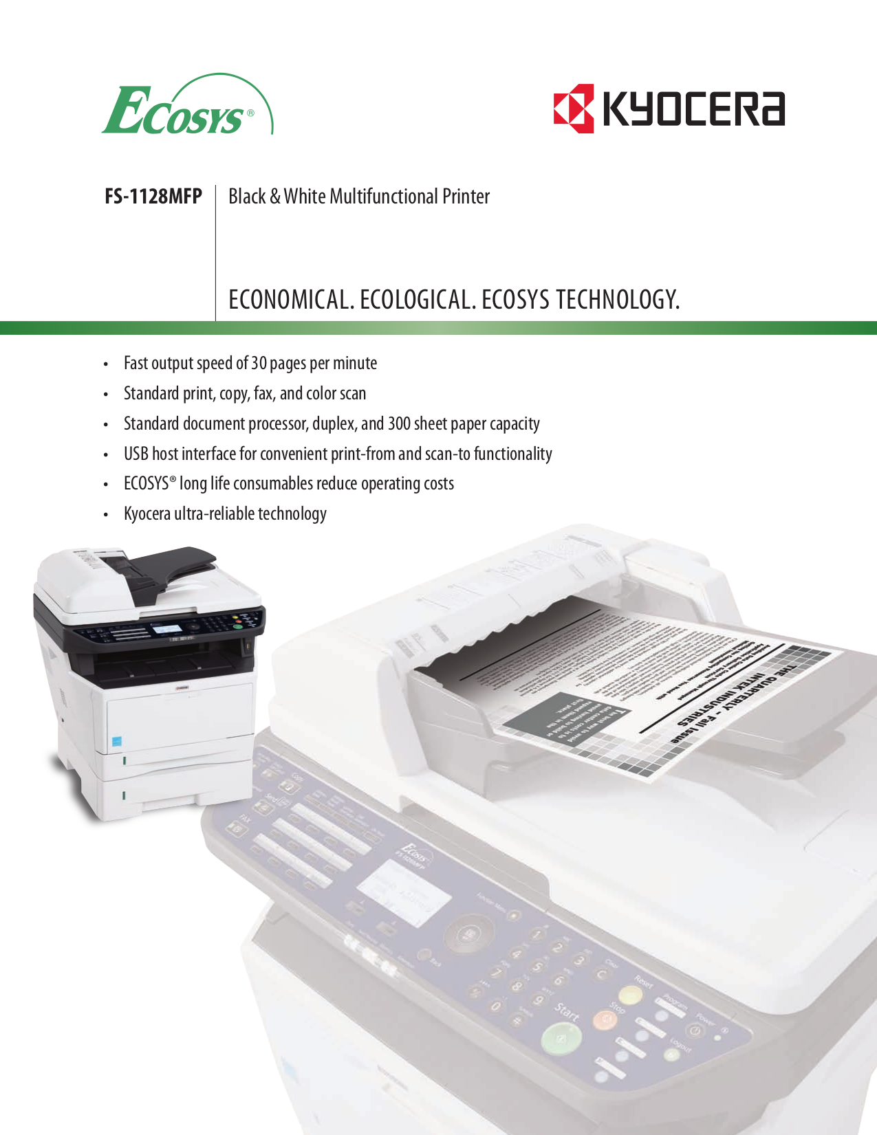 pdf for Kyocera Multifunction Printer Mita FS-1128MFP manual