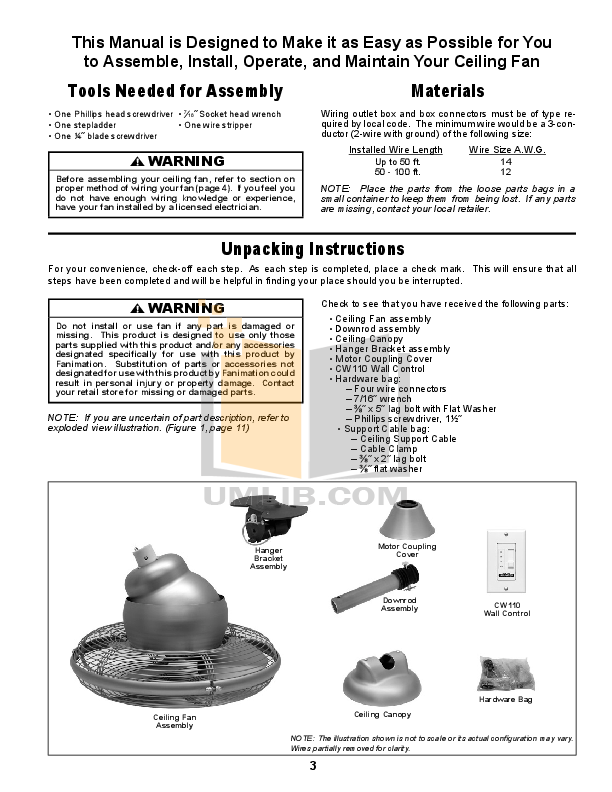 Pdf Manual For Fanimation Other Extraordinaire Of110 Ceiling Fans