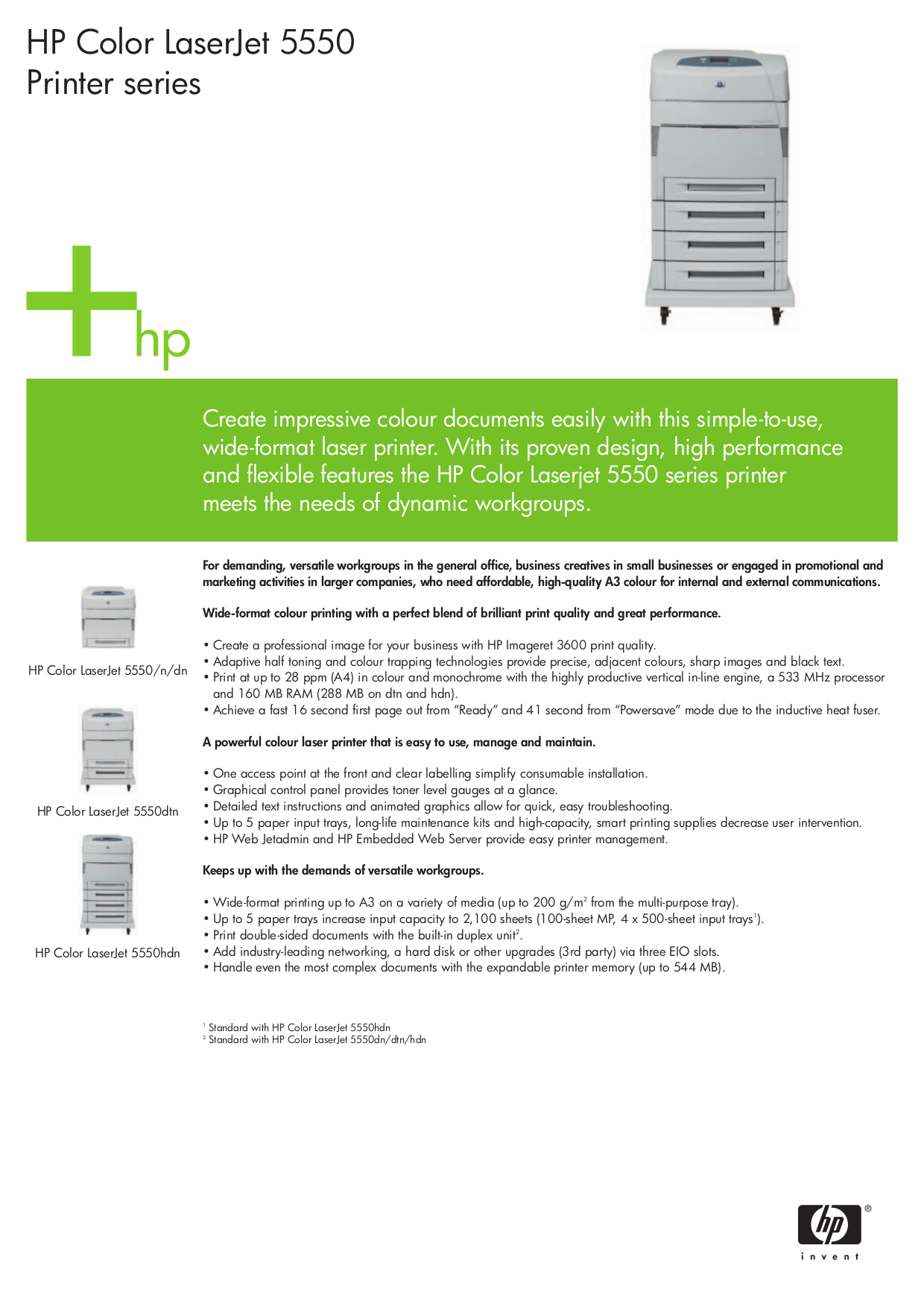pdf for HP Printer Laserjet,Color Laserjet 5550n manual