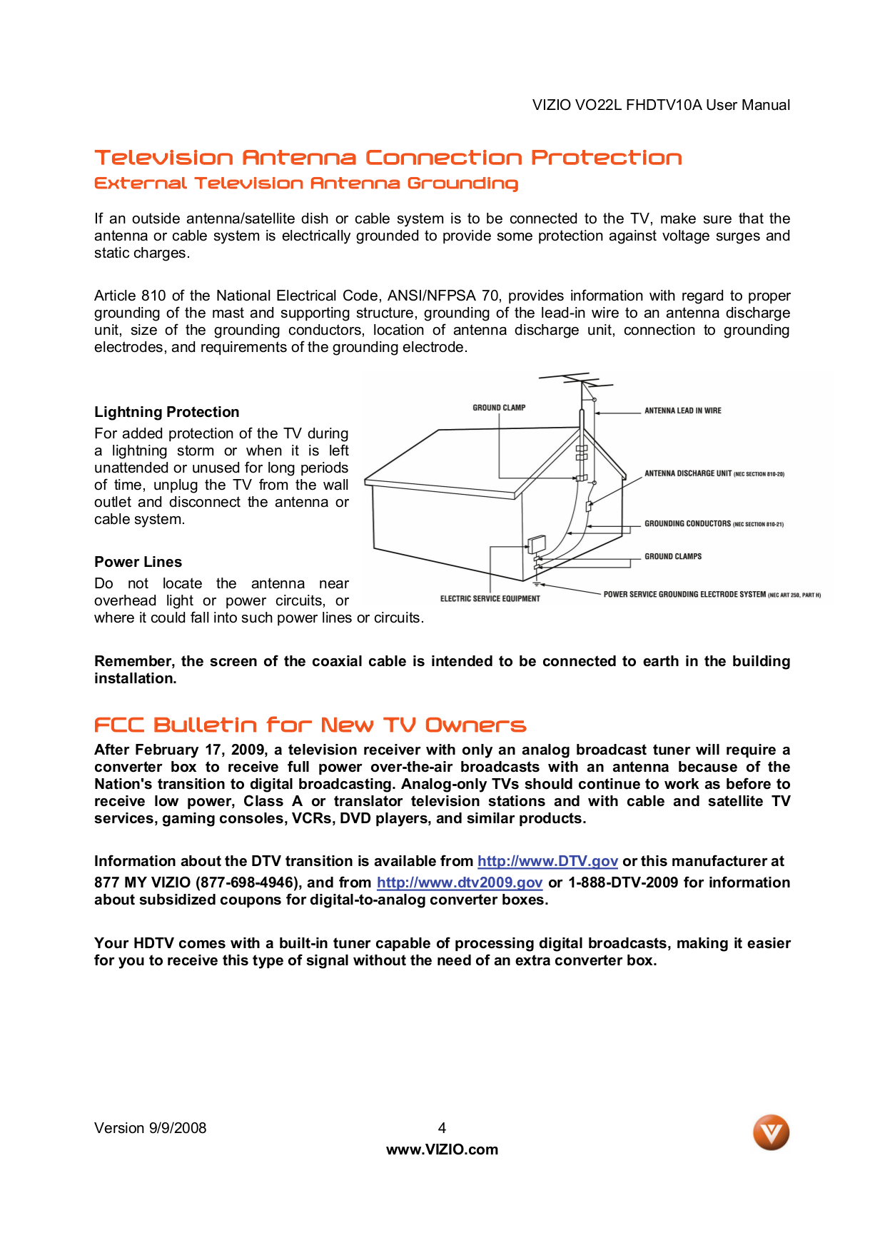 PDF manual for Vizio TV M420NV
