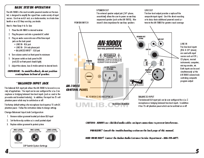 PDF manual for Anchor Speaker AN1001X
