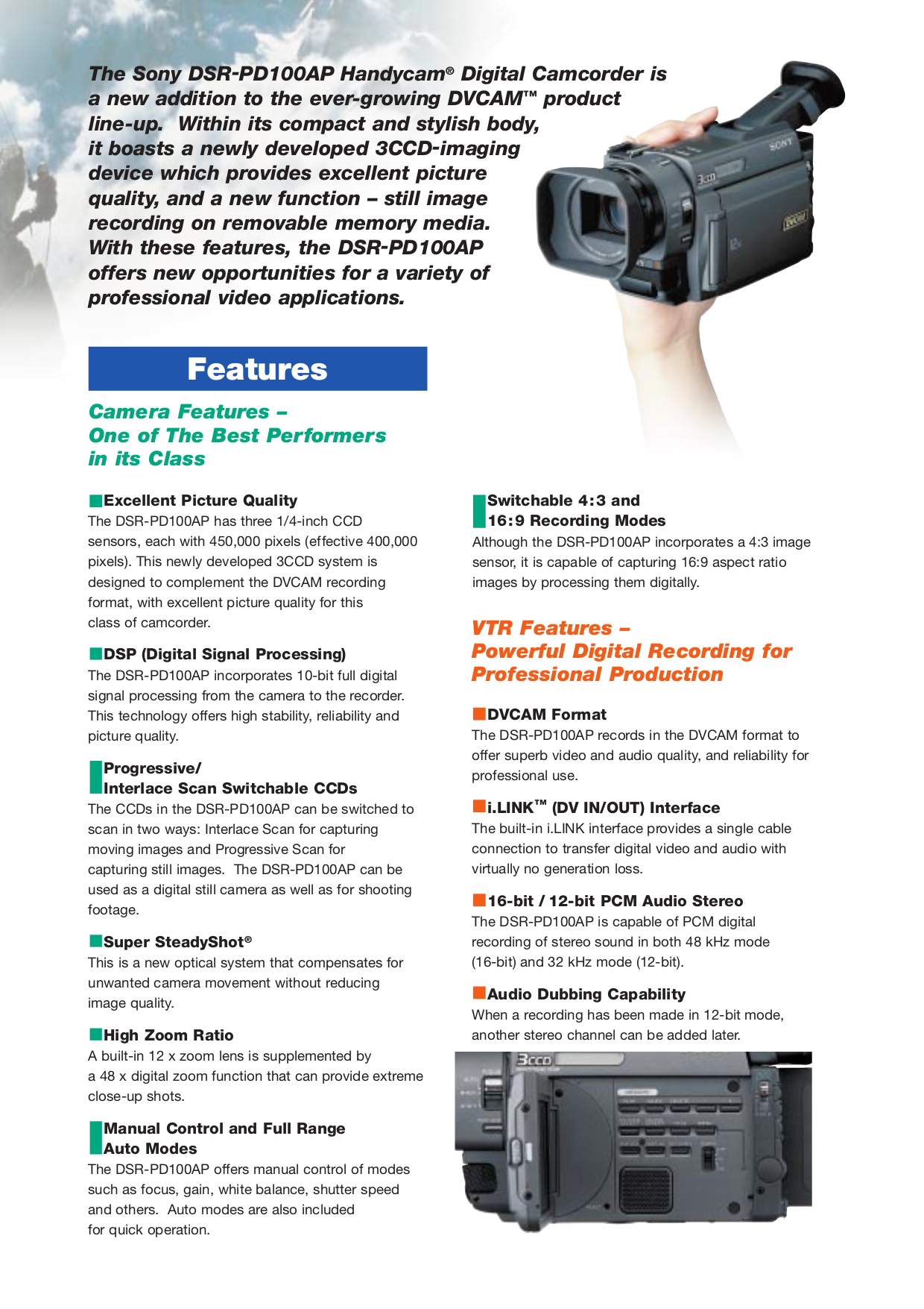 Pdf Manual For Sony Camcorders Dsr Pd A