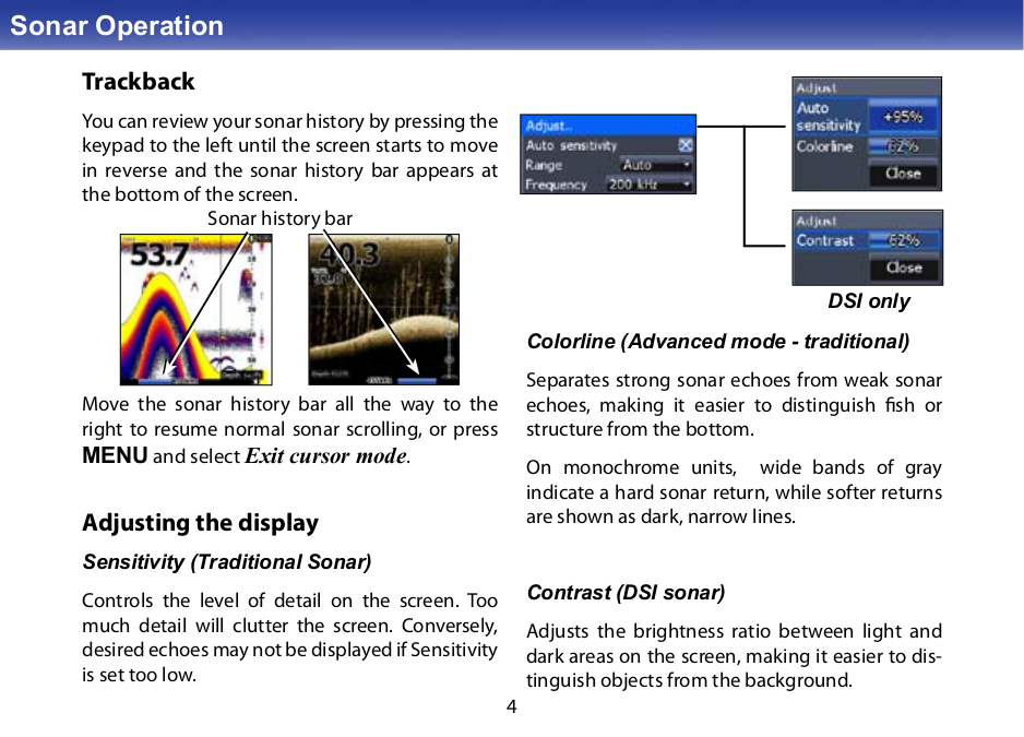 PDF manual for Lowrance GPS Elite-5 DSI