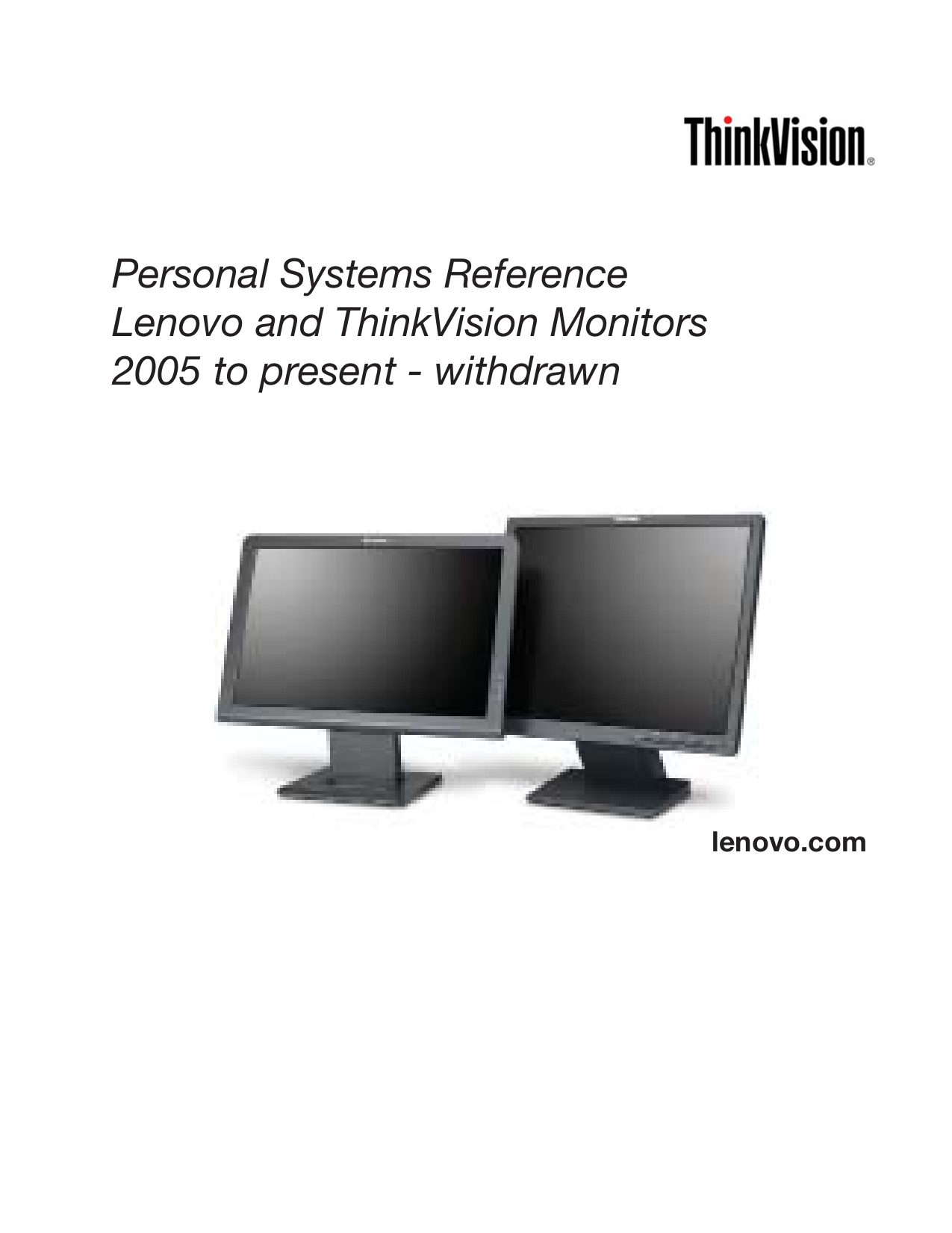 pdf for Lenovo Monitor ThinkVision L192 manual