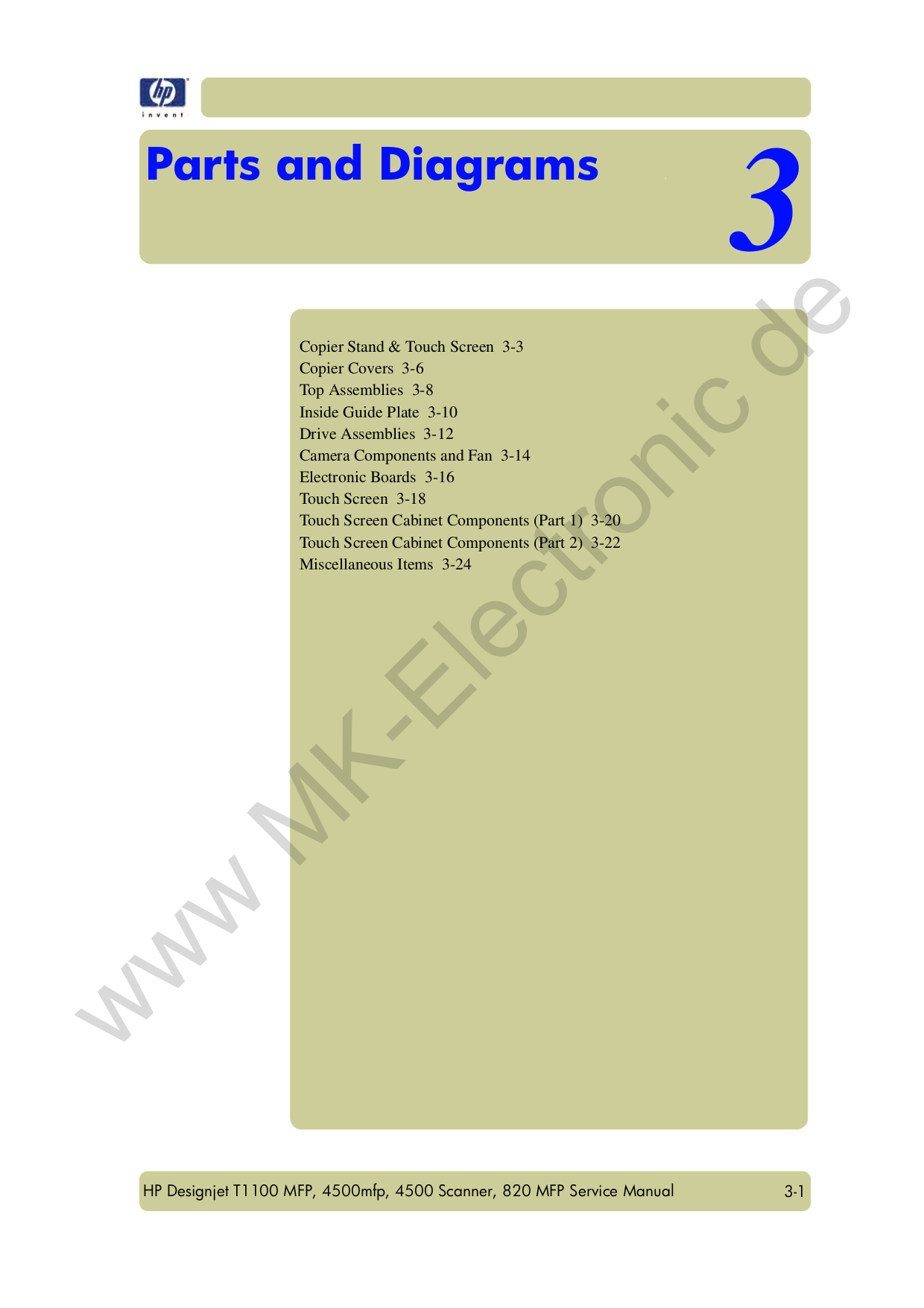 pdf for HP Scanner Designjet 4500 manual