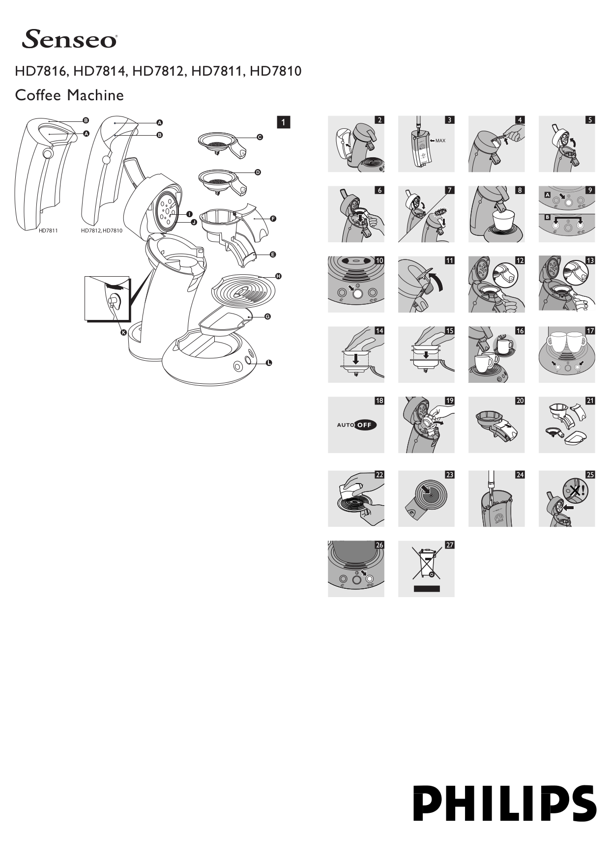 Download free pdf for Philips Senseo HD7810 Coffee Maker manual