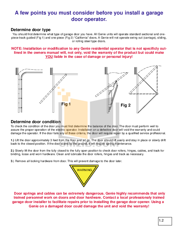 Pdf Manual For Genie Other Stealth Garage Door Opener