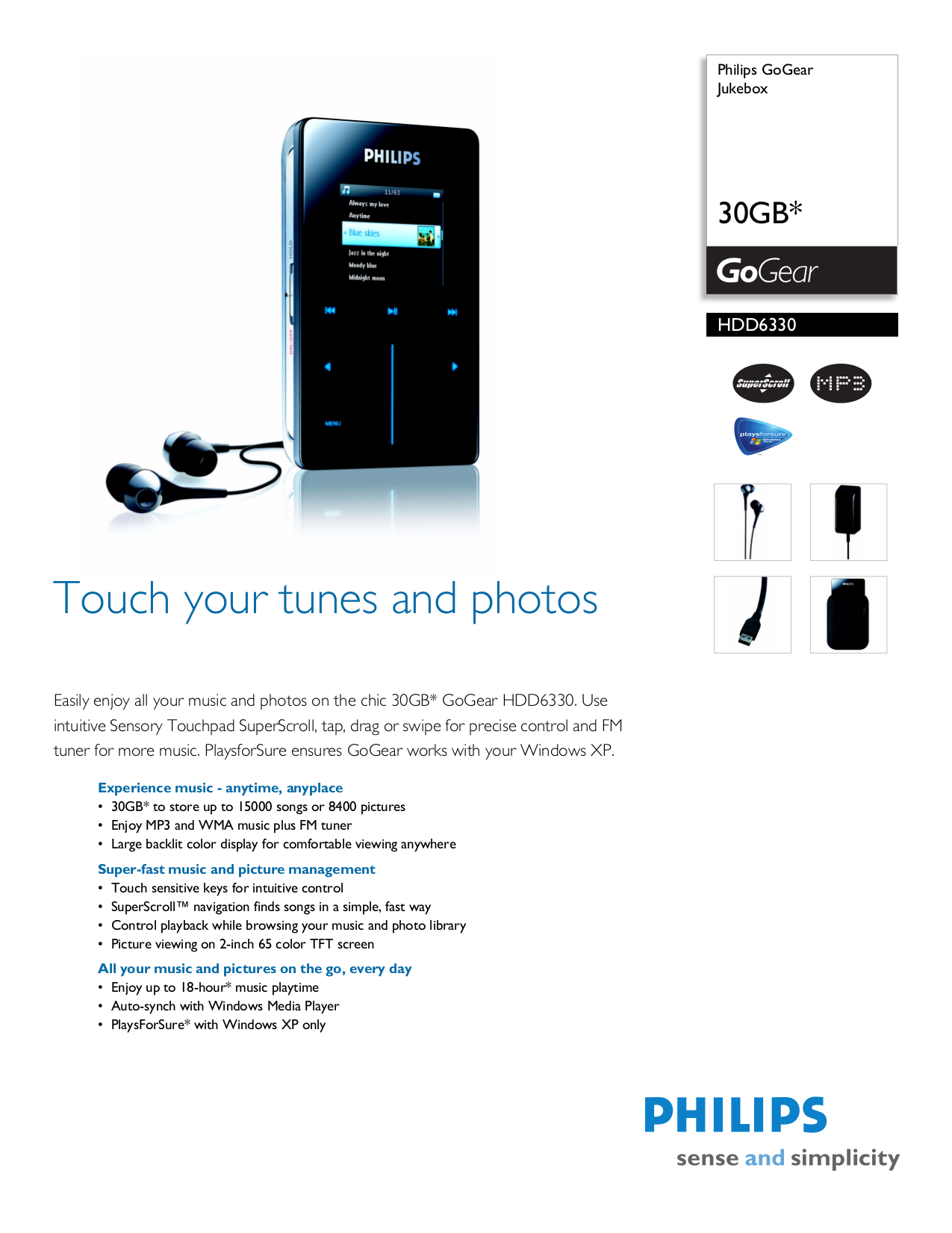 pdf for Philips MP3 Player HDD6330 manual