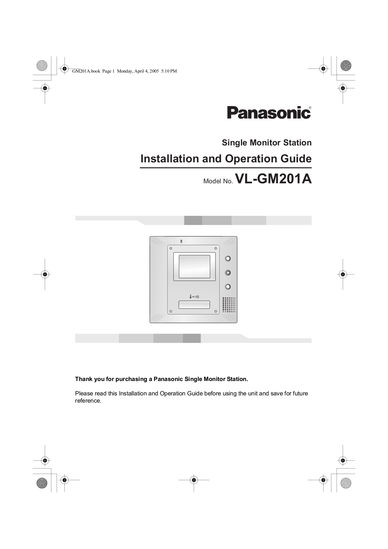 Download Free Pdf For Panasonic Vl Gc001a Security Camera Manual