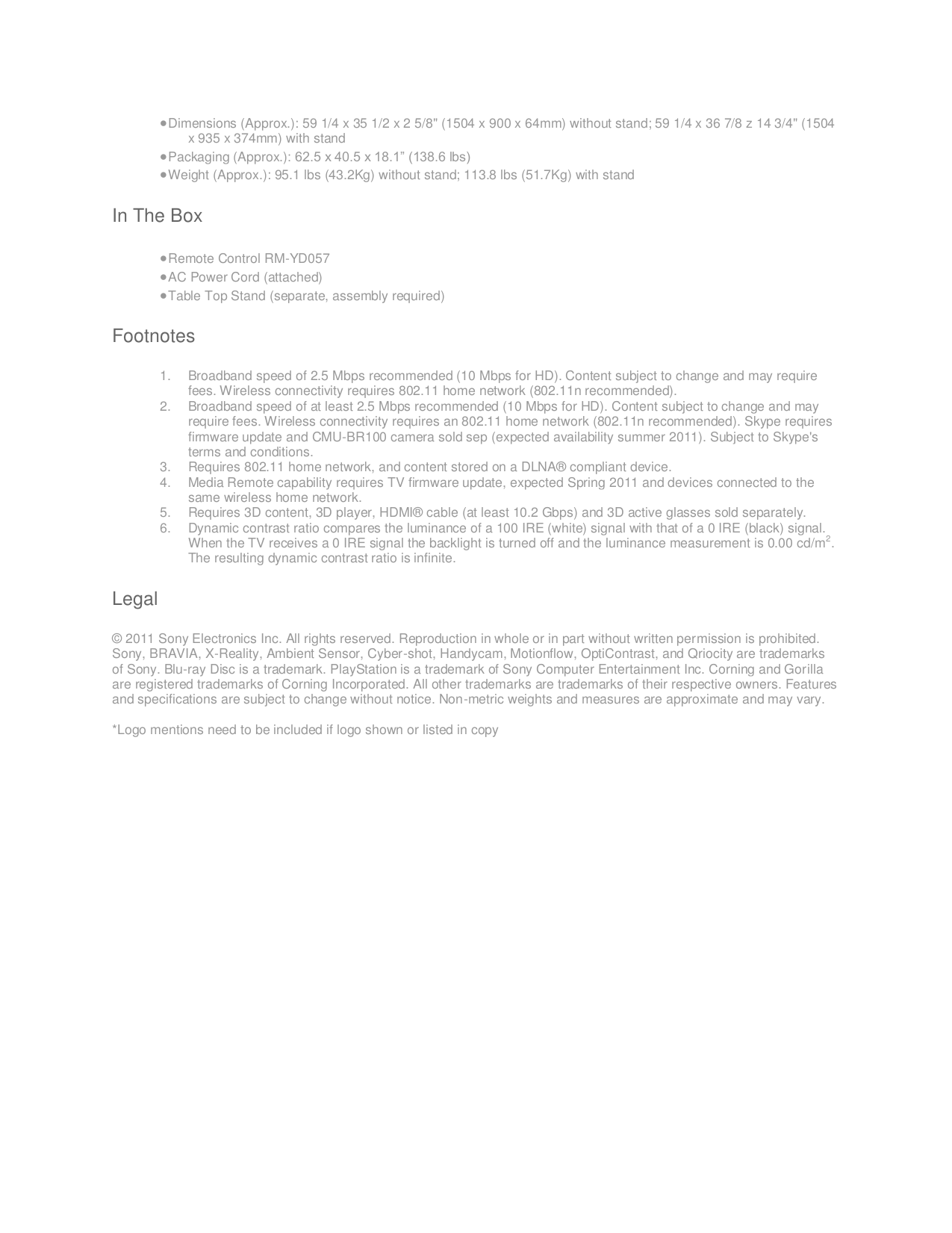 Array - pdf manual for sony lcd tv bravia kdl 65hx929 rh umlib