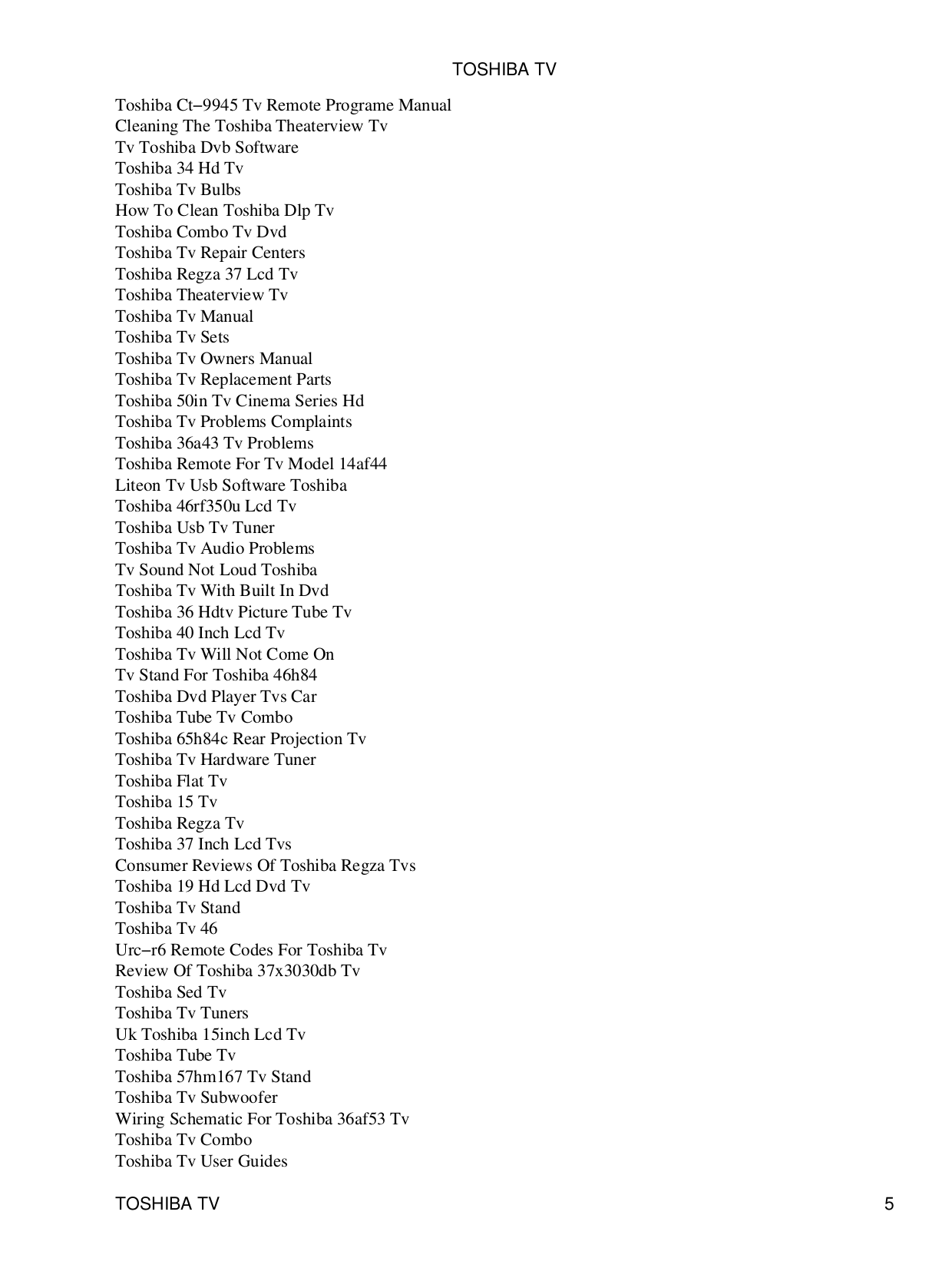 ... Toshiba TV Regza 46RV530U pdf page preview ...