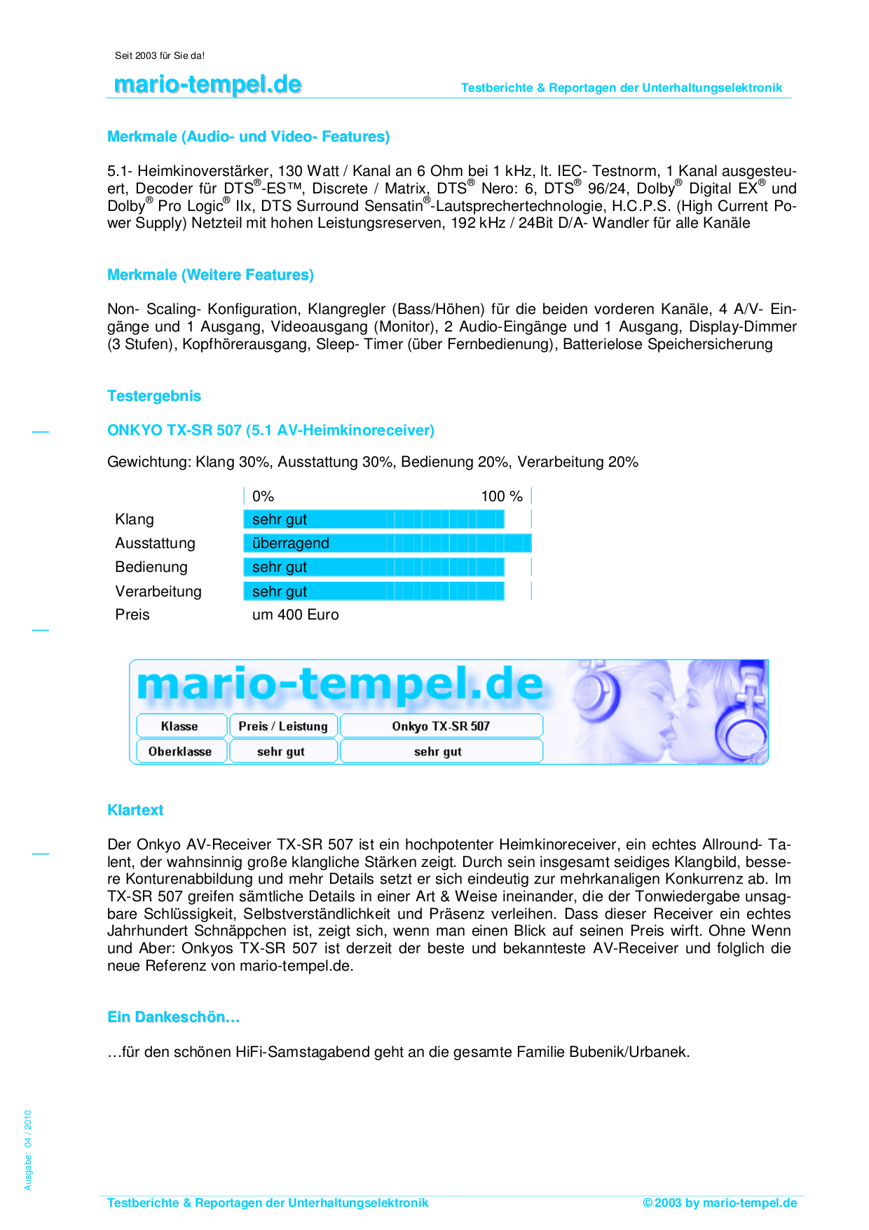 PDF manual for Onkyo Receiver TX-SR507