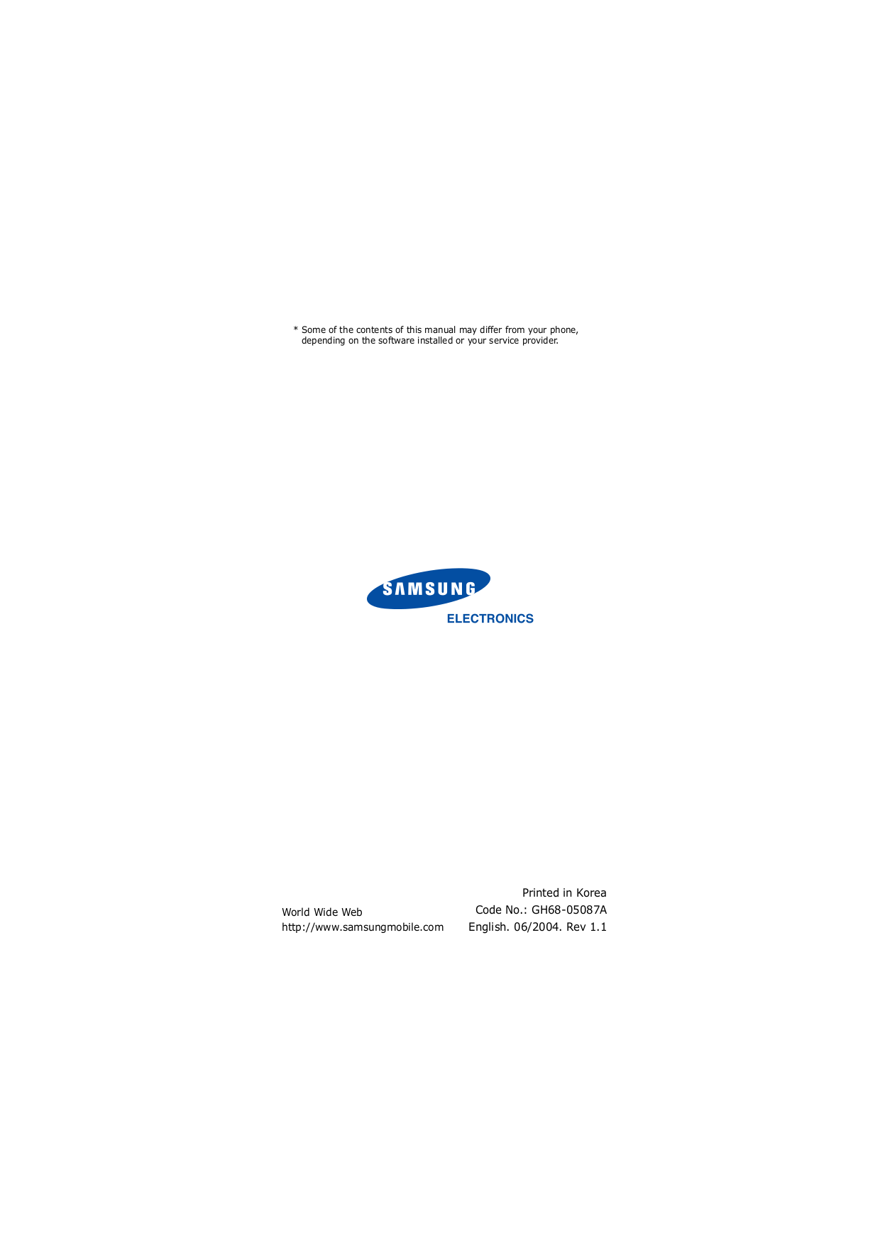 pdf for Samsung Cell Phone SGH-P510 manual