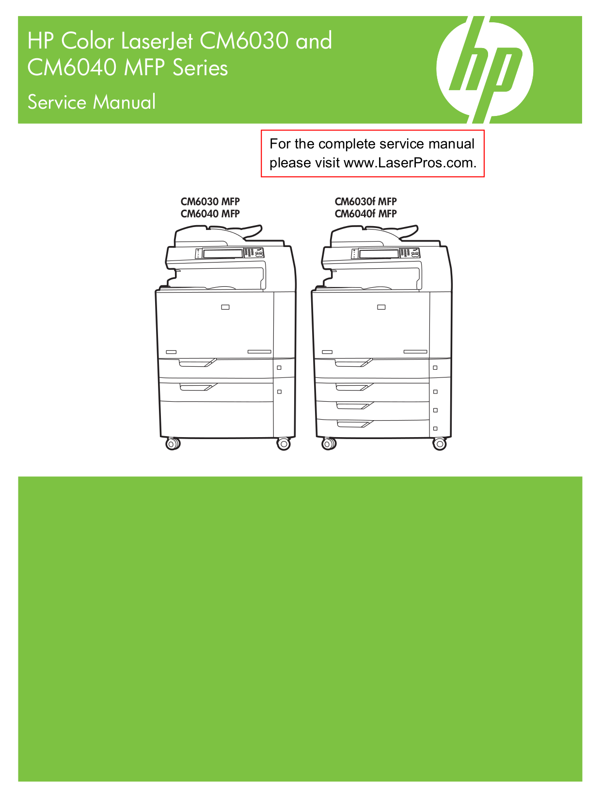 pdf for HP Multifunction Printer Laserjet,Color Laserjet CM6040f manual
