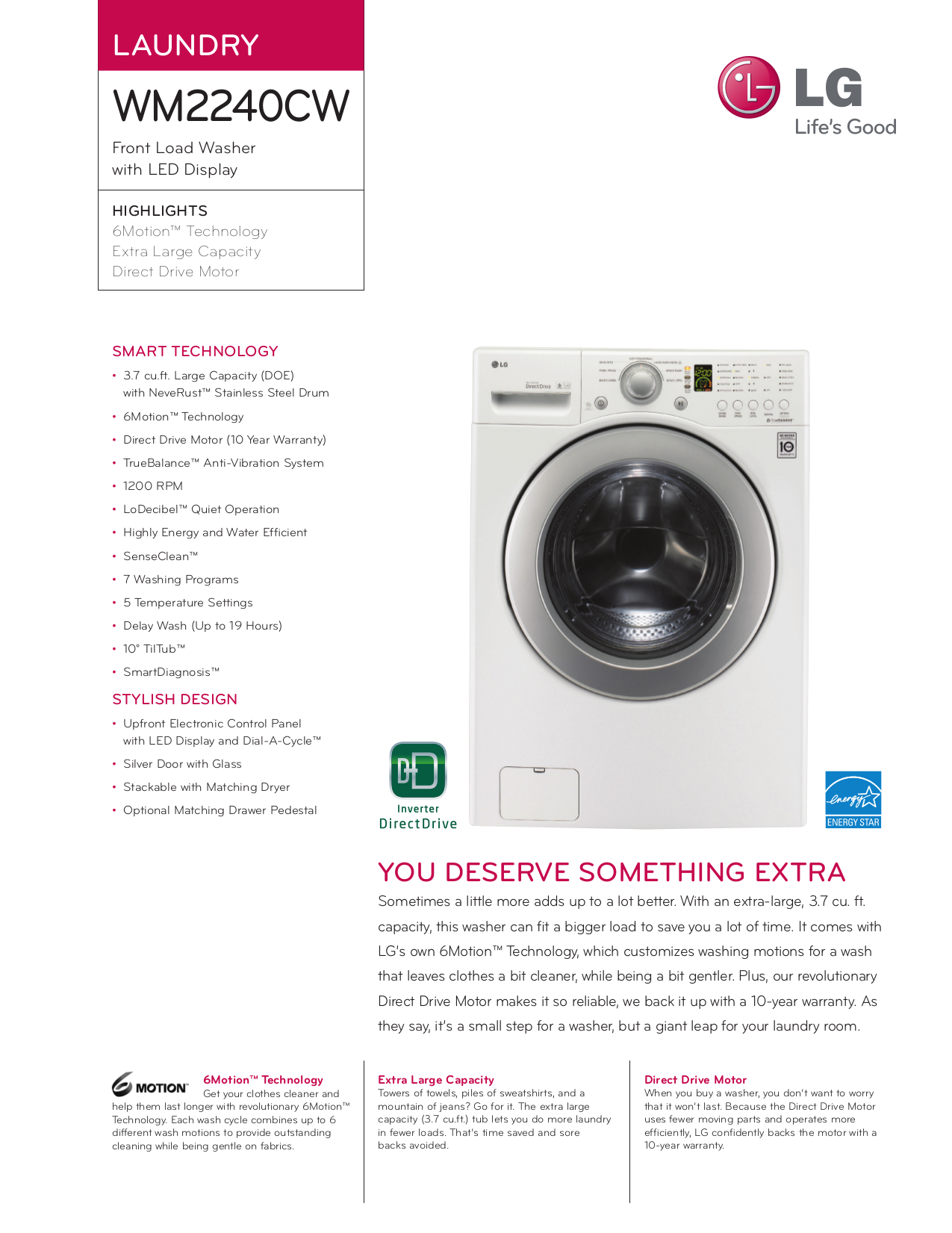 pdf for LG Washer WM2240CW manual