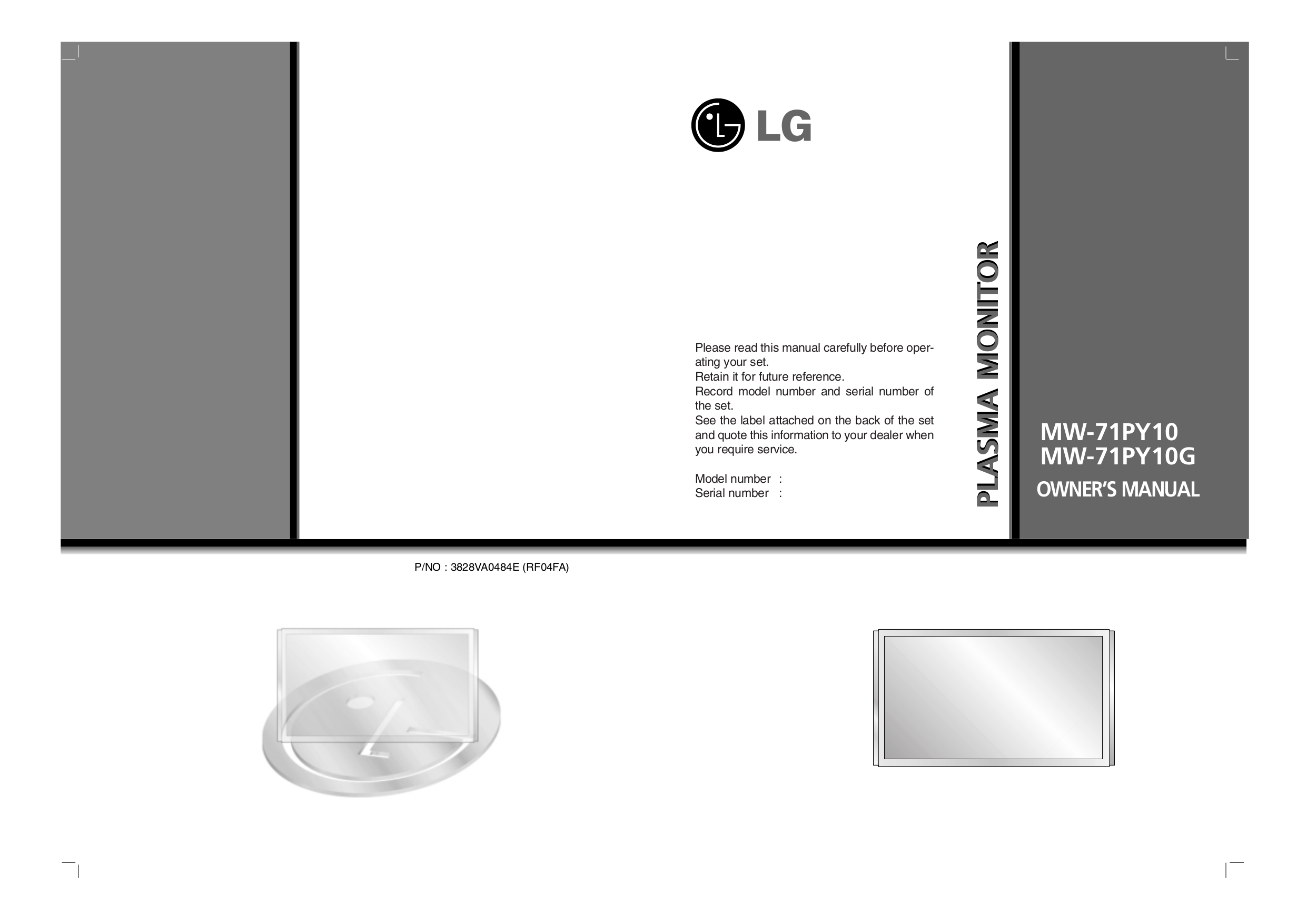 pdf for LG TV MW-71PY10 manual