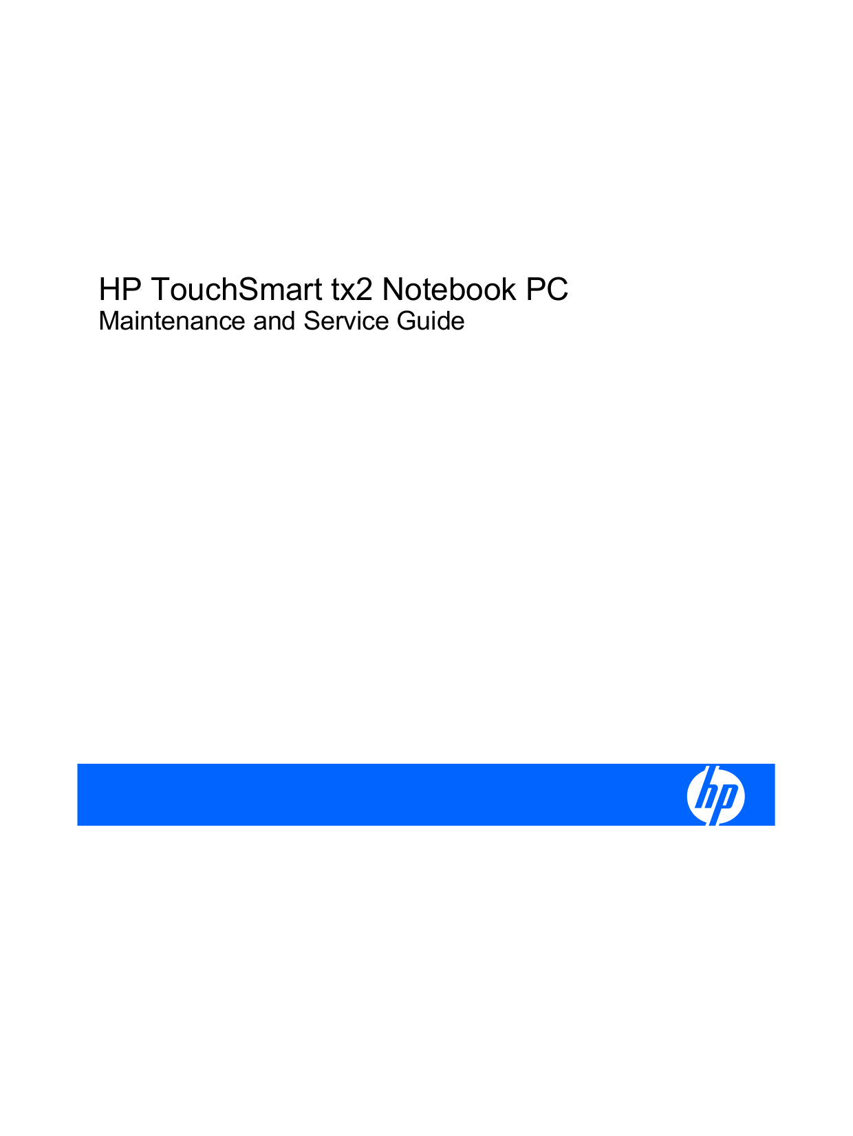 pdf for HP Laptop TouchSmart tx2-1275 manual