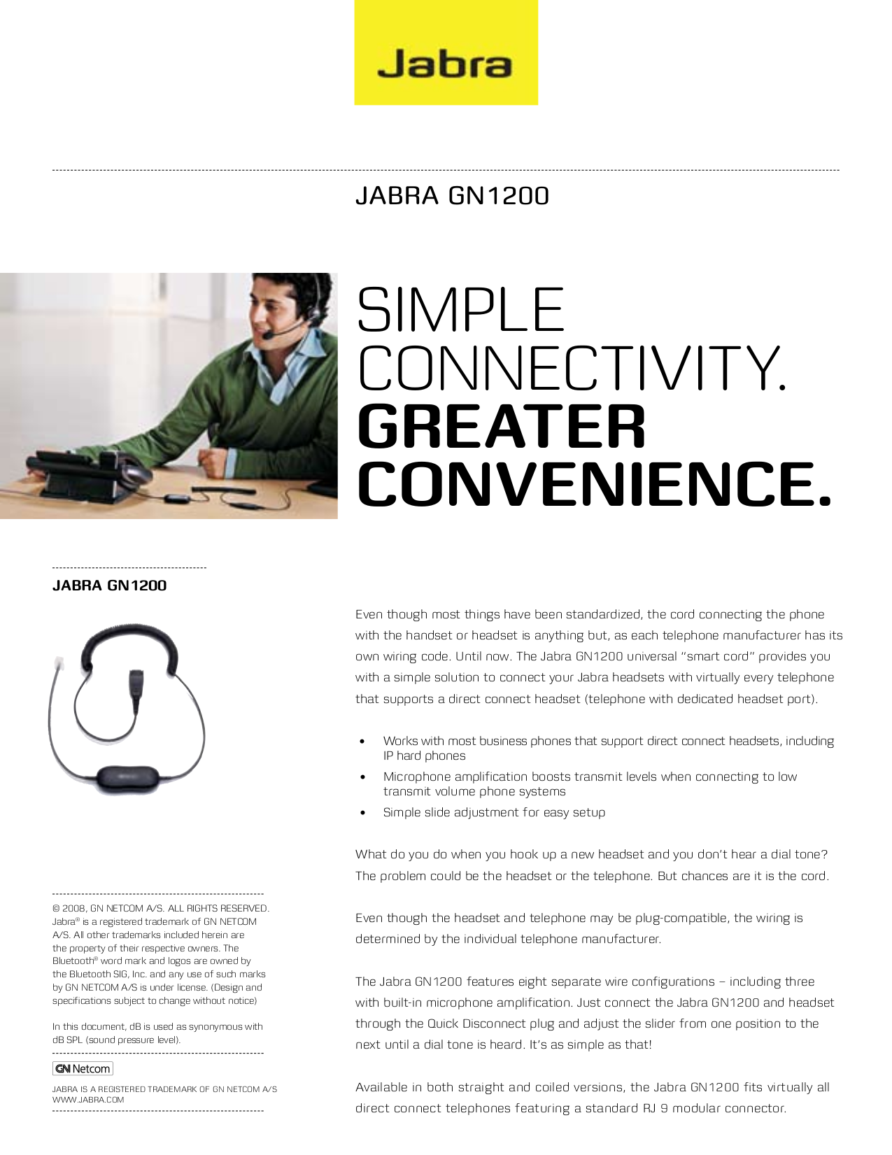 pdf for Jabra Headset GN 1200 manual
