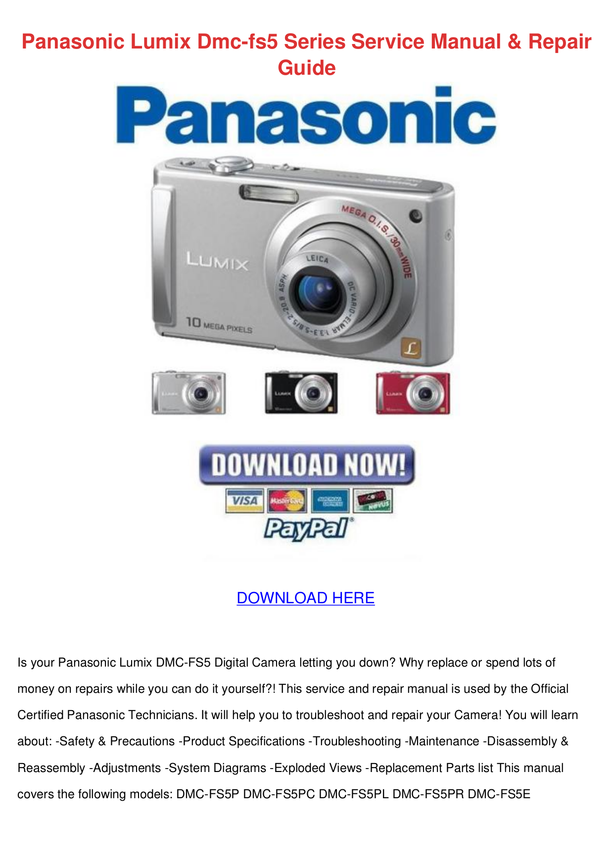 Panasonic Lumix Manuals Pdf