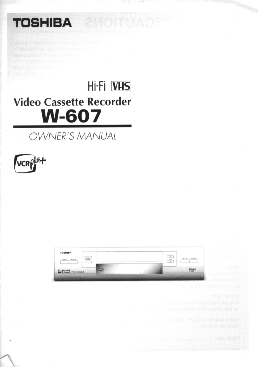 ... Array - download free pdf for toshiba w607 vcr manual rh umlib com