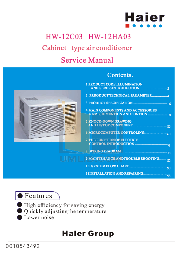 PDF manual for Haier Air Conditioner HW-09CC03