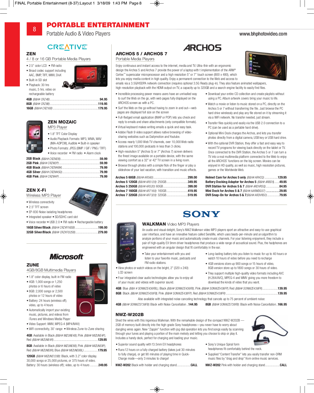 Download free pdf for Sony Walkman NWZW202 MP3 Player manual