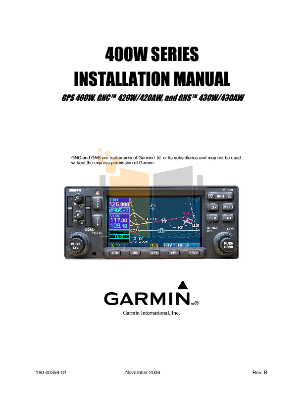 Download free pdf for Garmin GNS 430 GPS manual