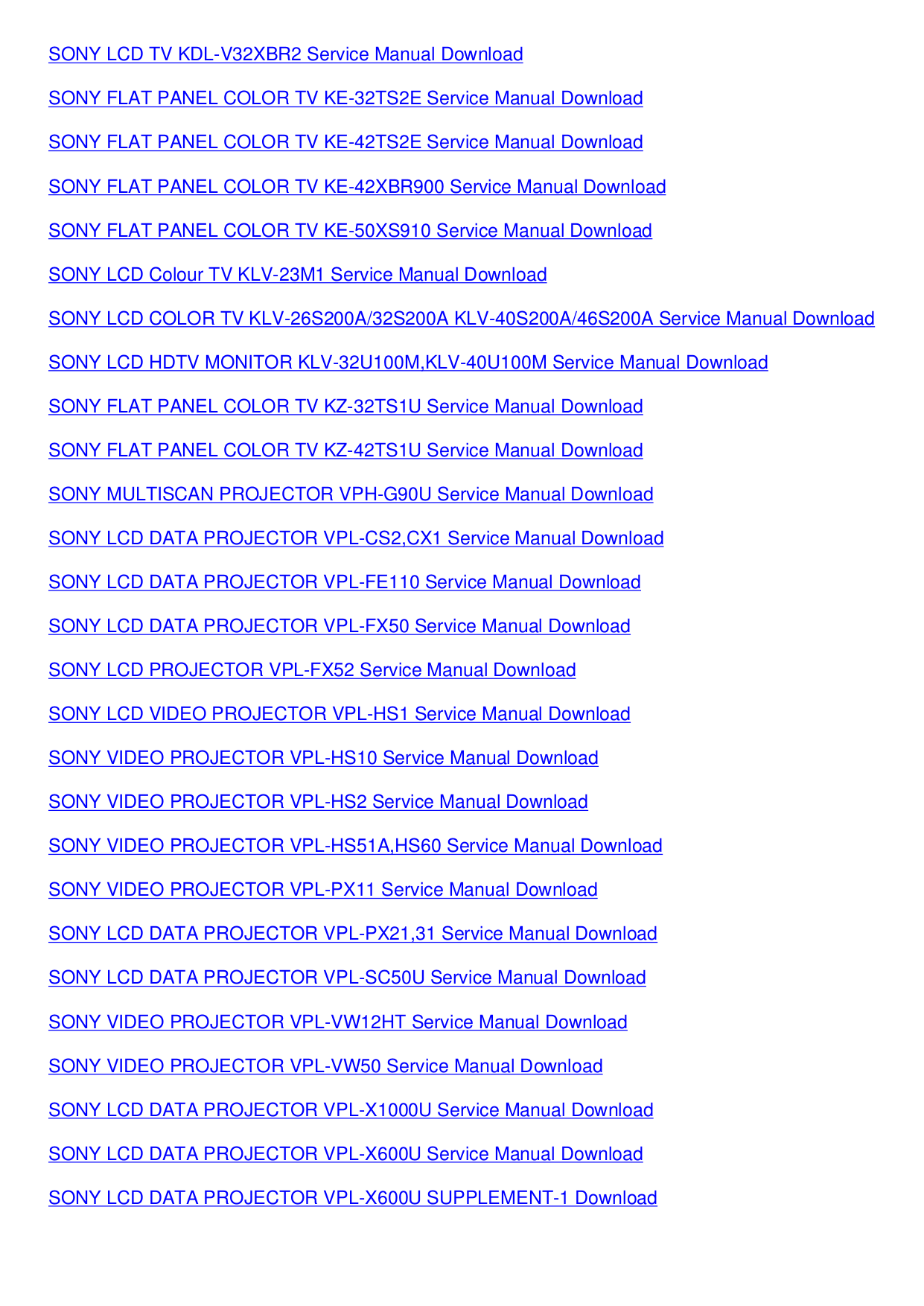 ... Sony Monitor KL-W7000 pdf page preview ...