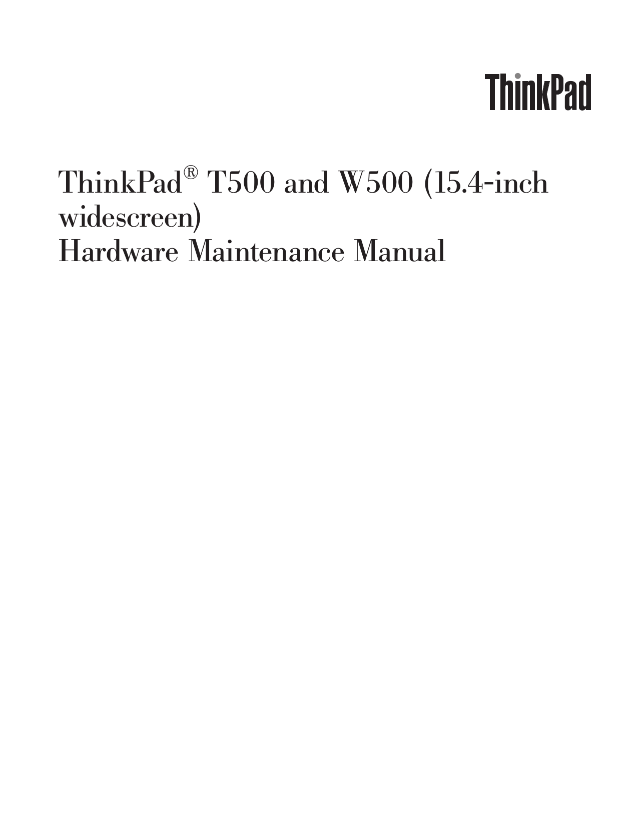 pdf for Lenovo Laptop ThinkPad W500 4061 manual