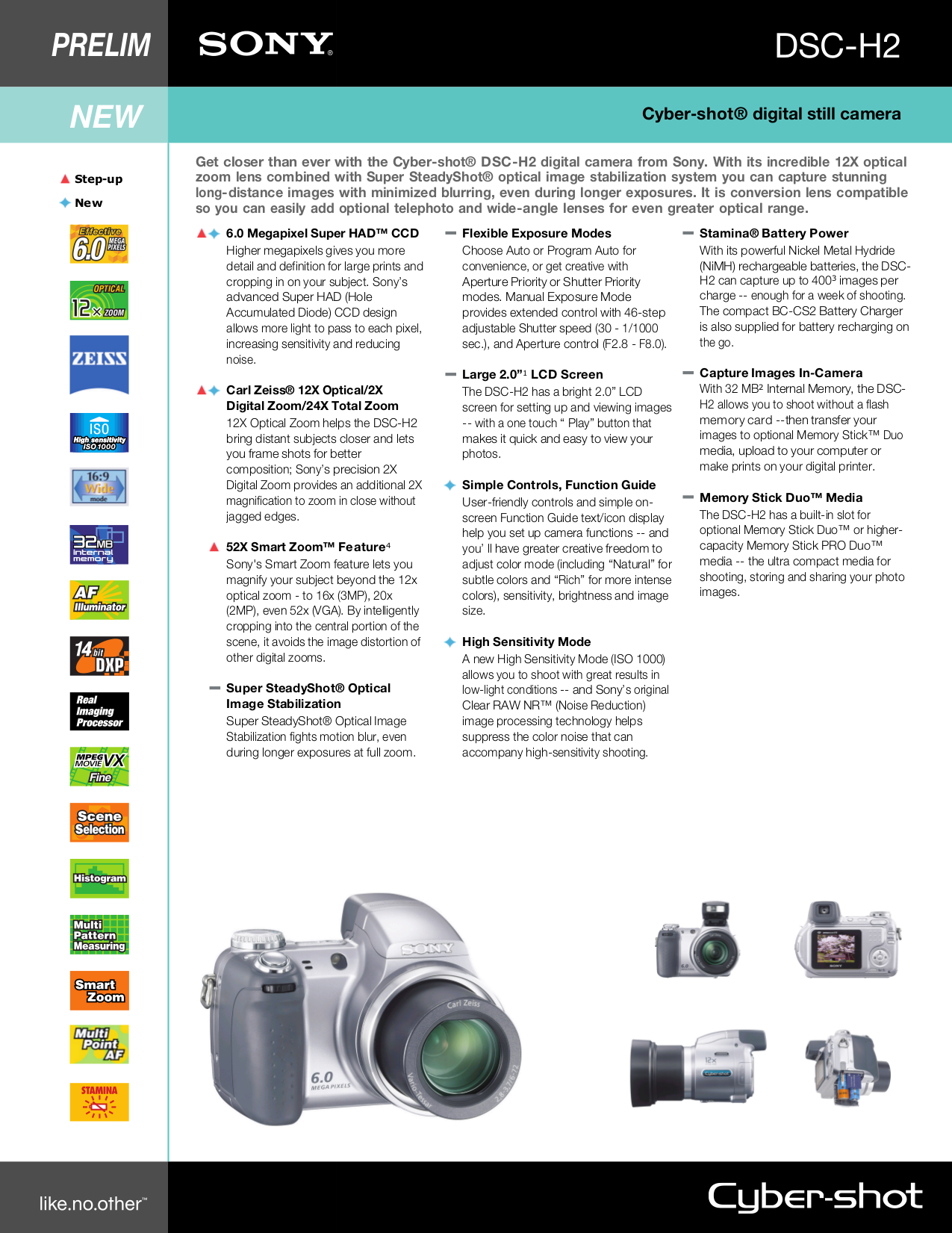 pdf for Sony Digital Camera Cybershot,Cyber-shot DSC-H2 manual