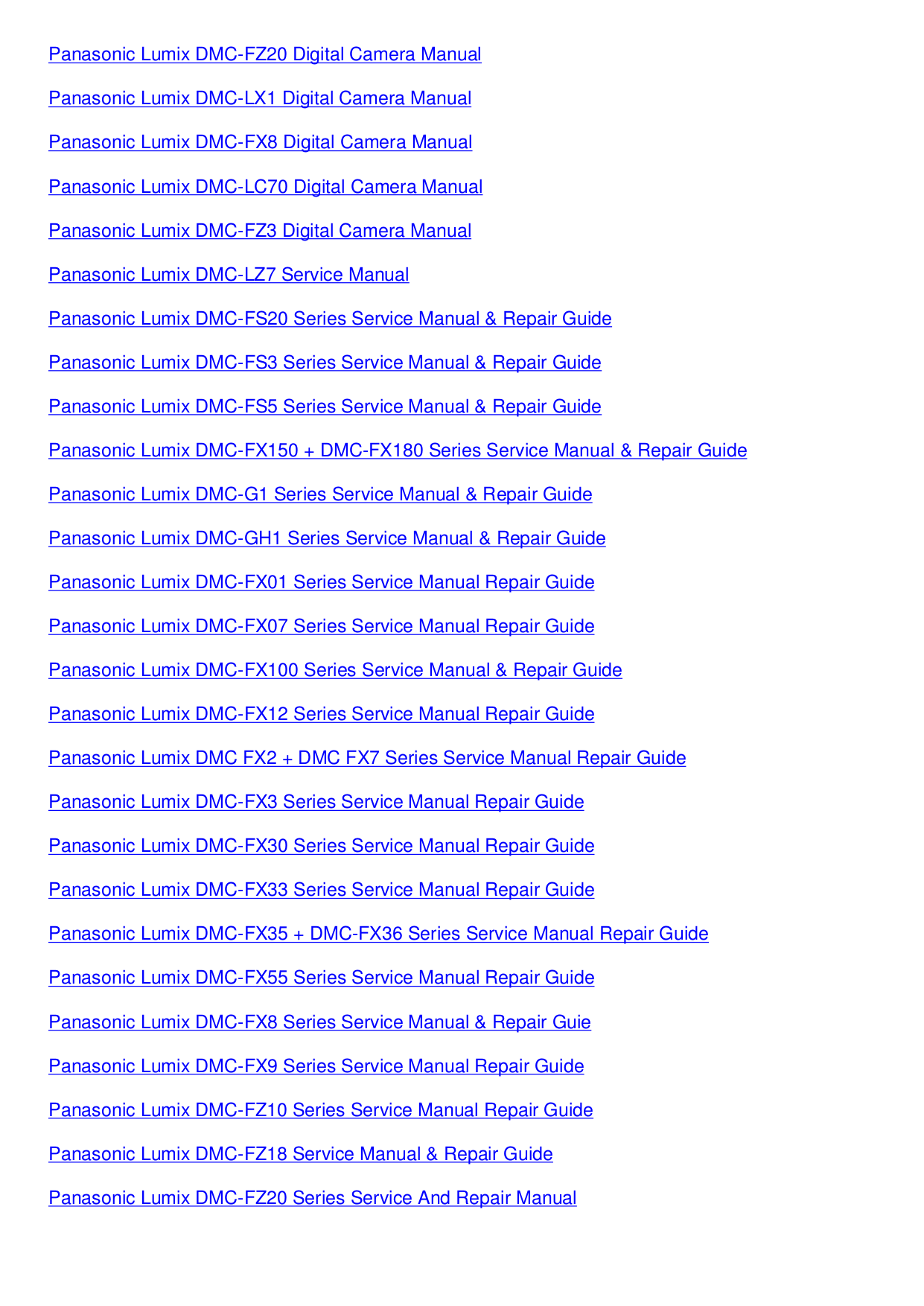Panasonic dmc-fh20 fs30 service manual download, schematics.