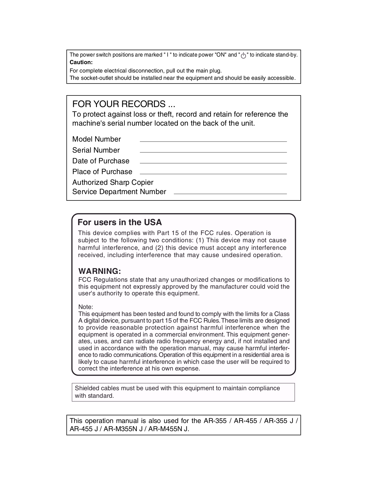 ... Sharp Copier AR-151 pdf page preview ...