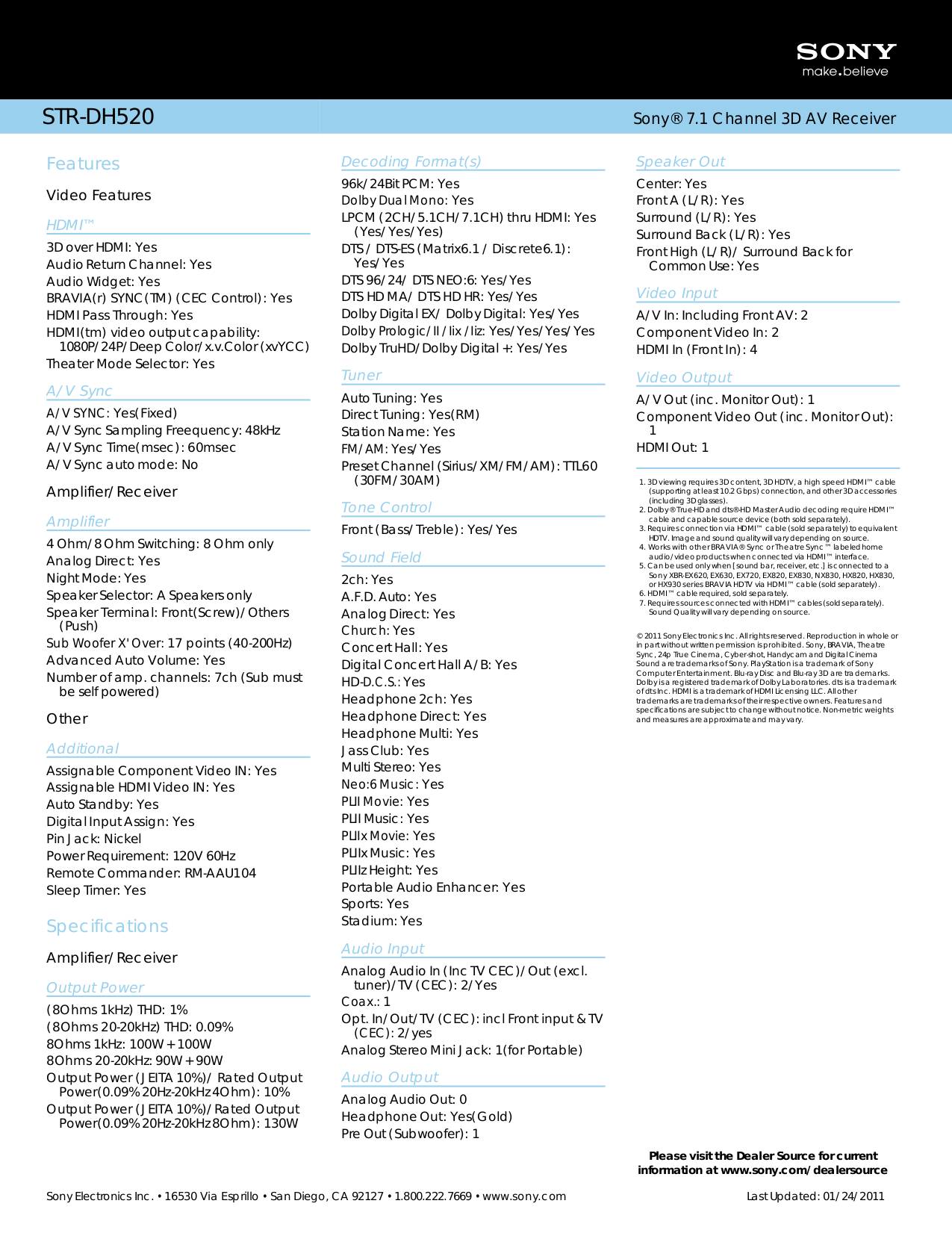 ... Sony Receiver STR-DH520 pdf page preview