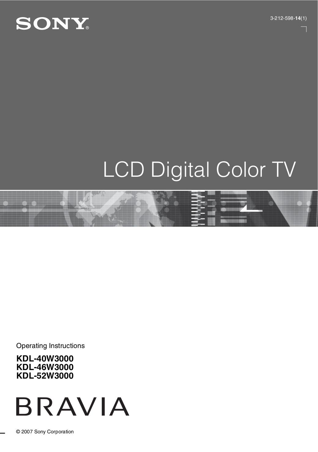 pdf for Sony TV BRAVIA KDL-40W3000 manual
