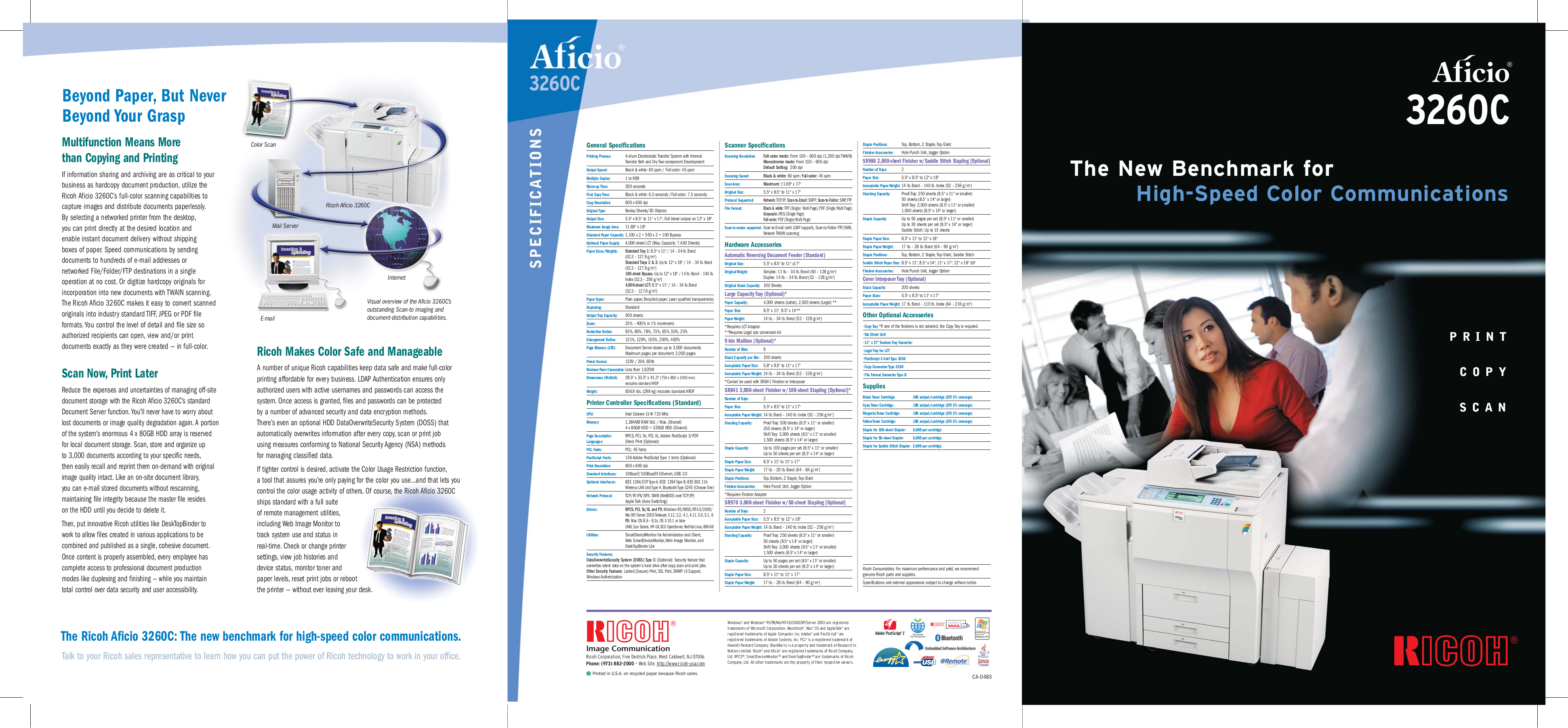 Download free pdf for Ricoh Aficio 3260c Multifunction Printer manual