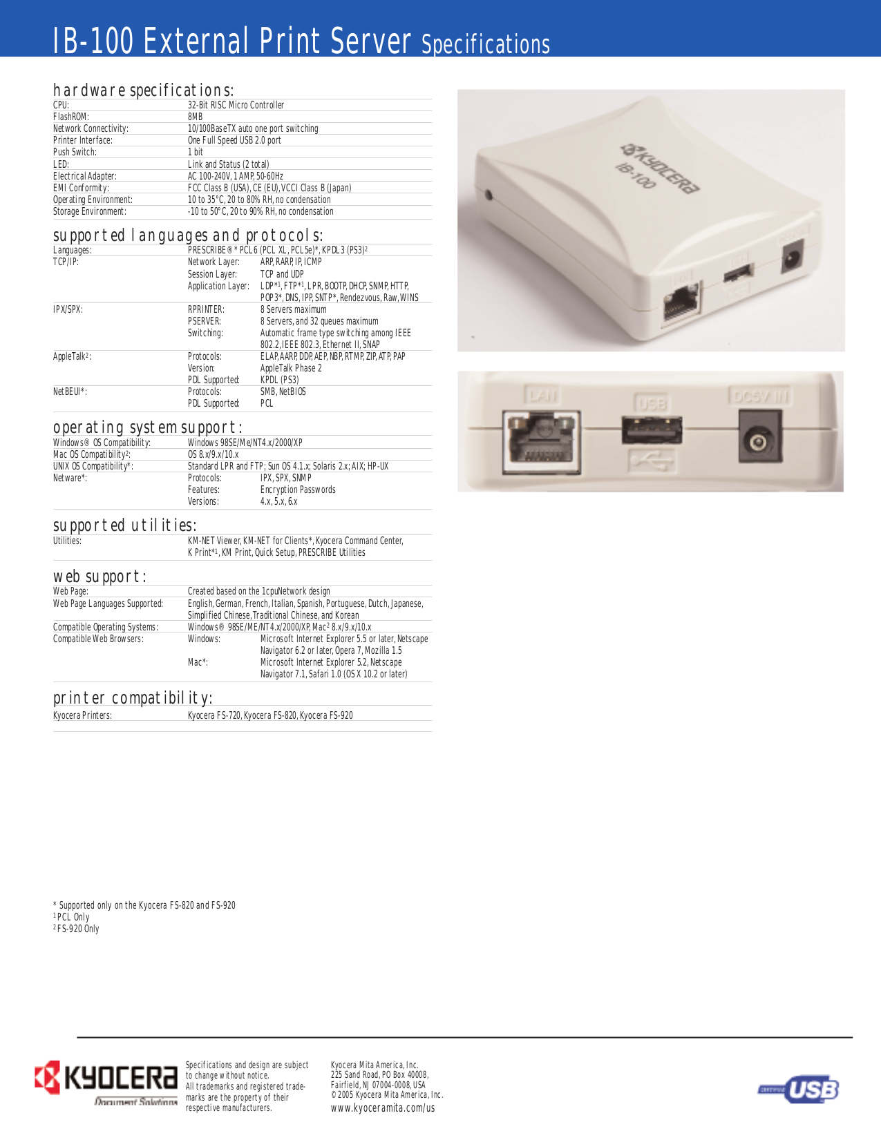 pdf for Kyocera Printer FS-720 manual