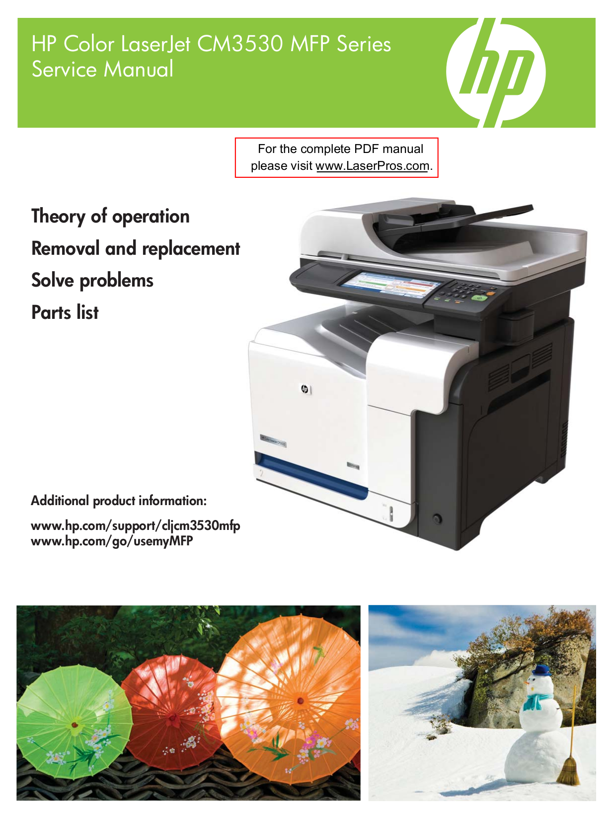 pdf for HP Multifunction Printer Laserjet,Color Laserjet CM3530mfp manual