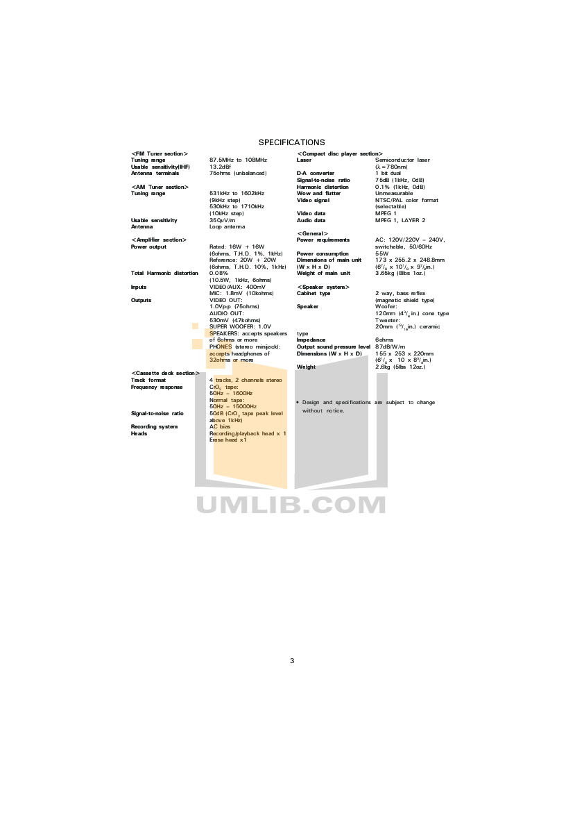 ... Aiwa Other CSD-MD5 Stereo Systems pdf page preview ...