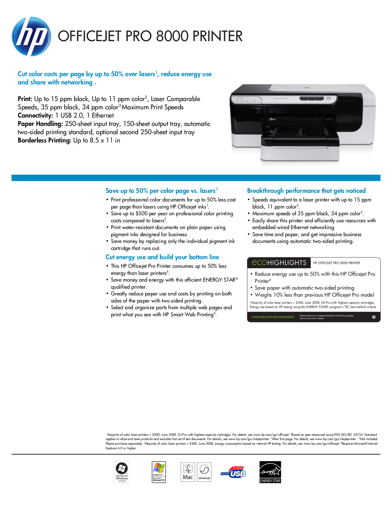 pdf for HP Printer Officejet Pro 8000 manual