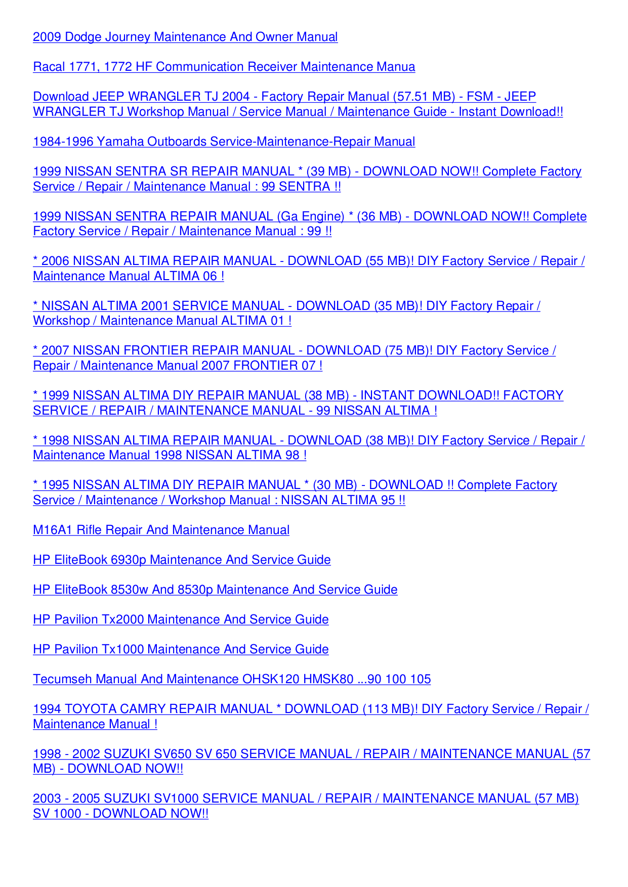 1998 nissan altima service manual pd