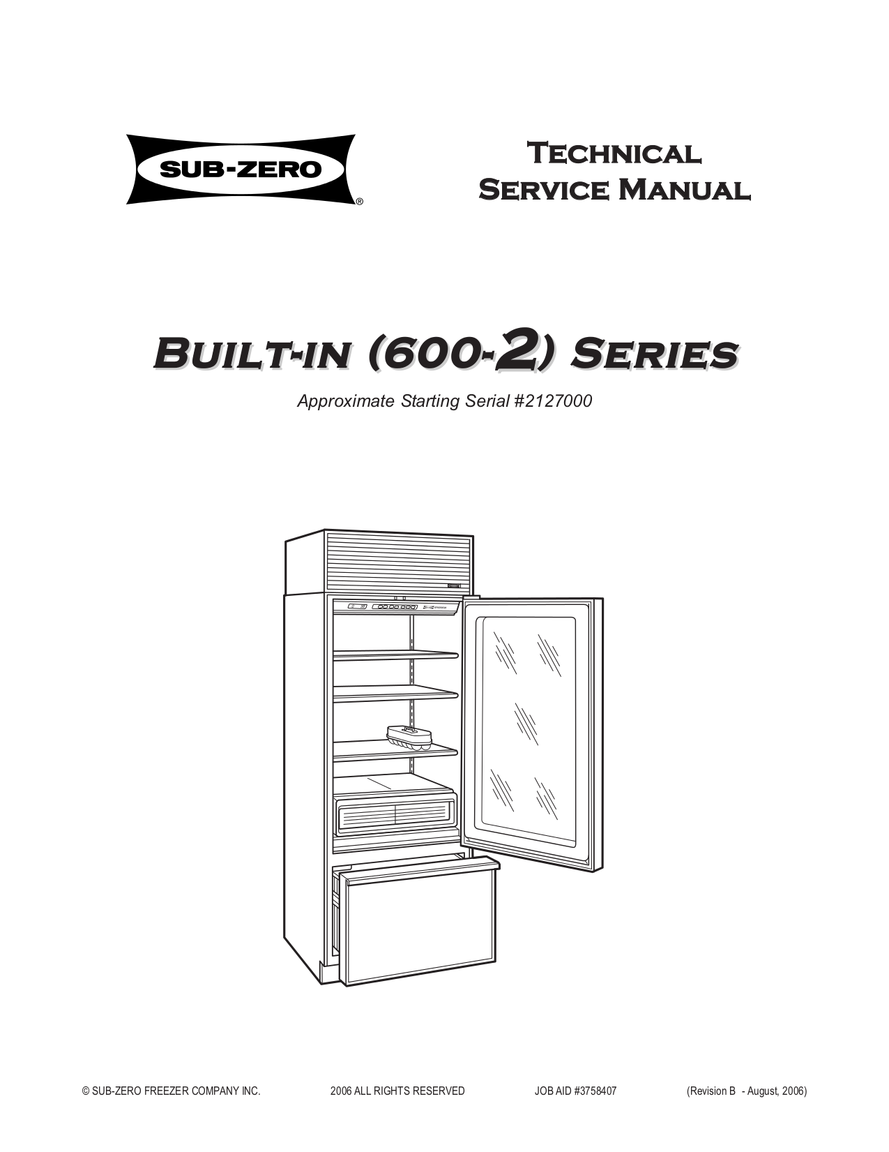 Sub Zero 700br Refrigerator User Manual