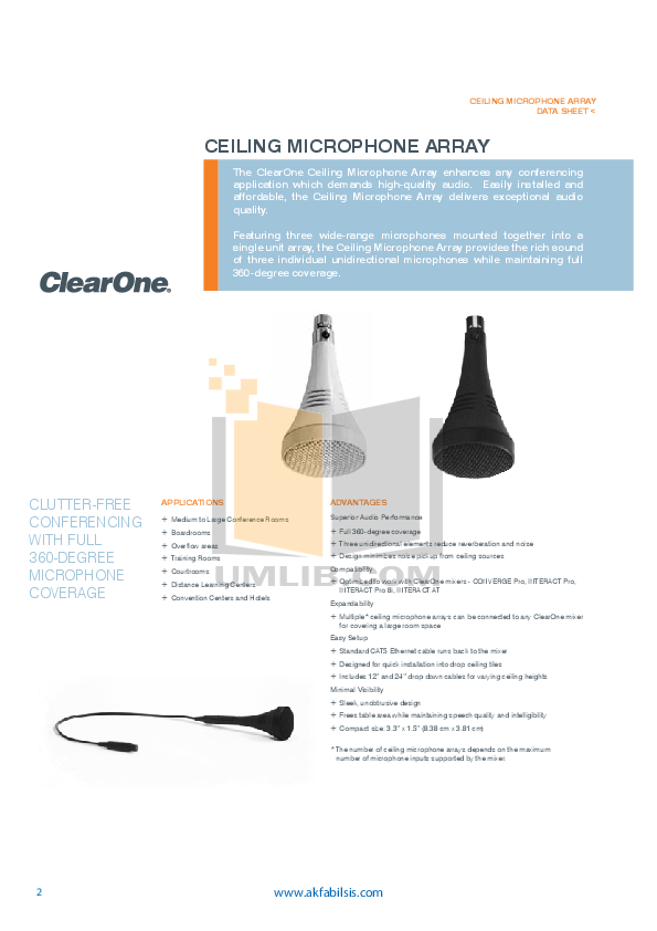 Pdf Manual For Clearone Other Tabletop Microphone Clearone Other Tabletop Microphone Pdf Page Preview