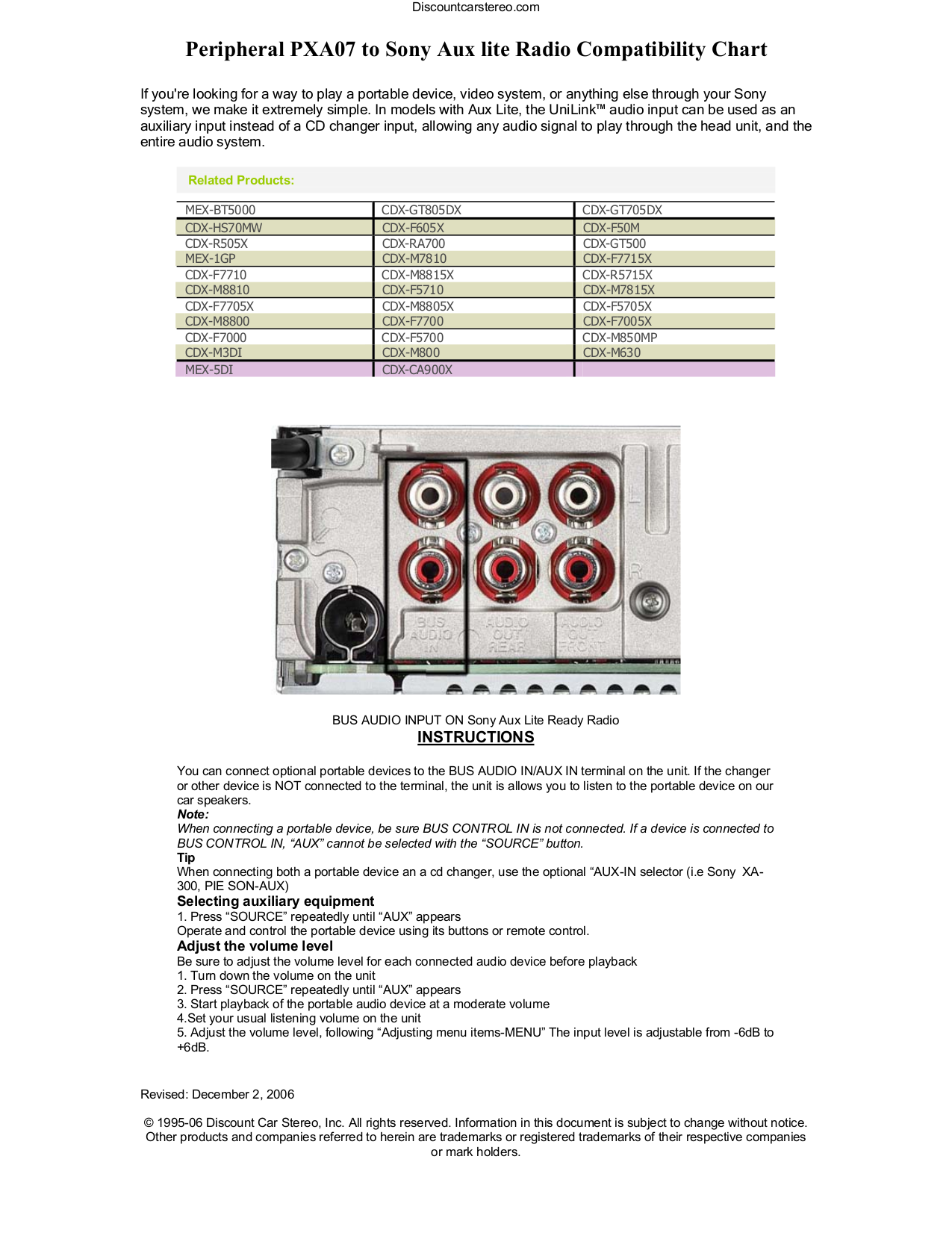 Pdf Manual For Sony Car Receiver Cdx F7000