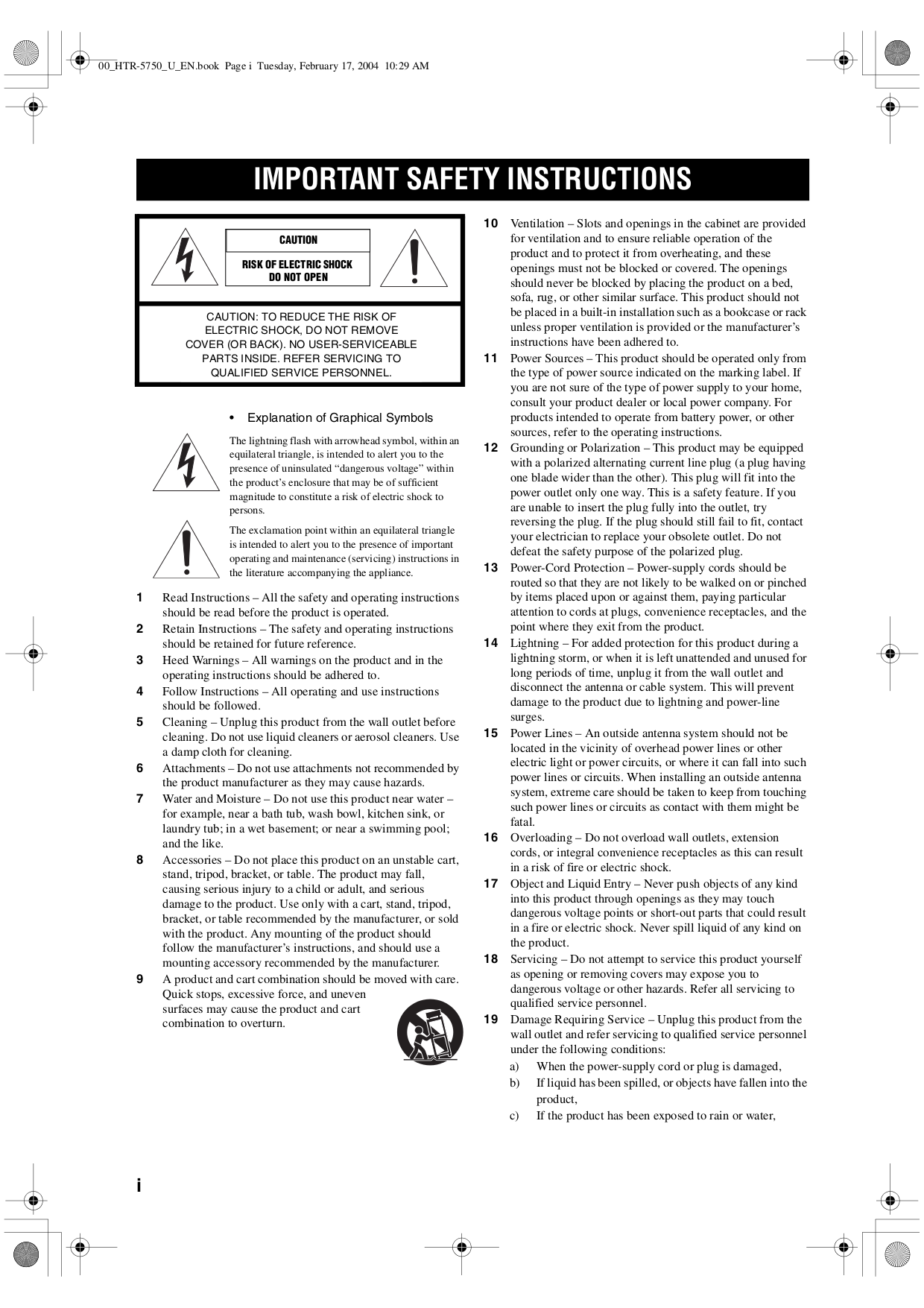PDF manual for Yamaha Receiver HTR-5740