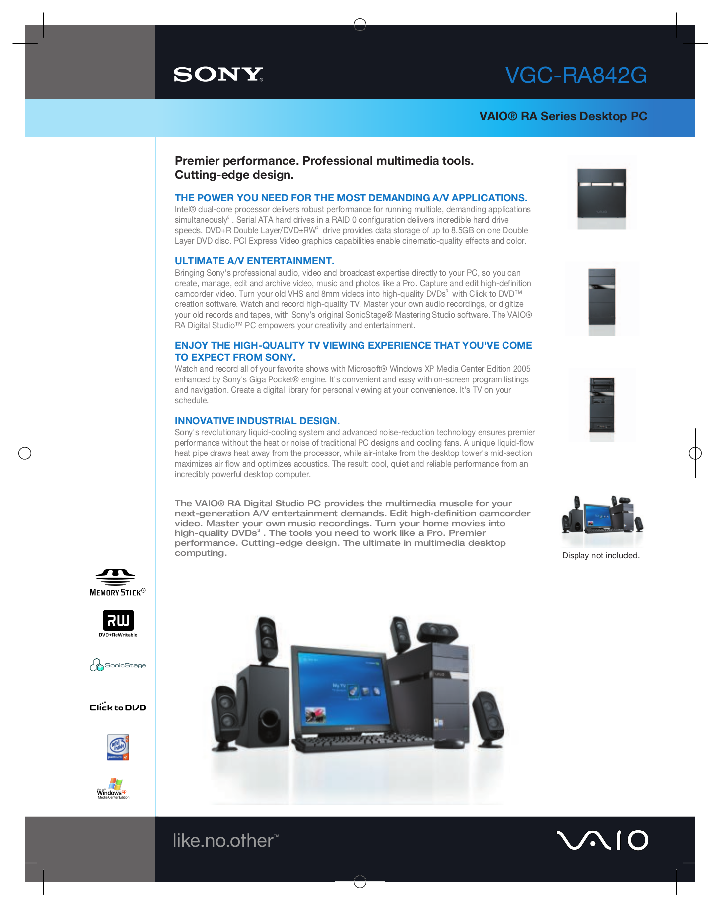 Download Free Pdf For Sony Vaio Vgc Ra842g Desktop Manual