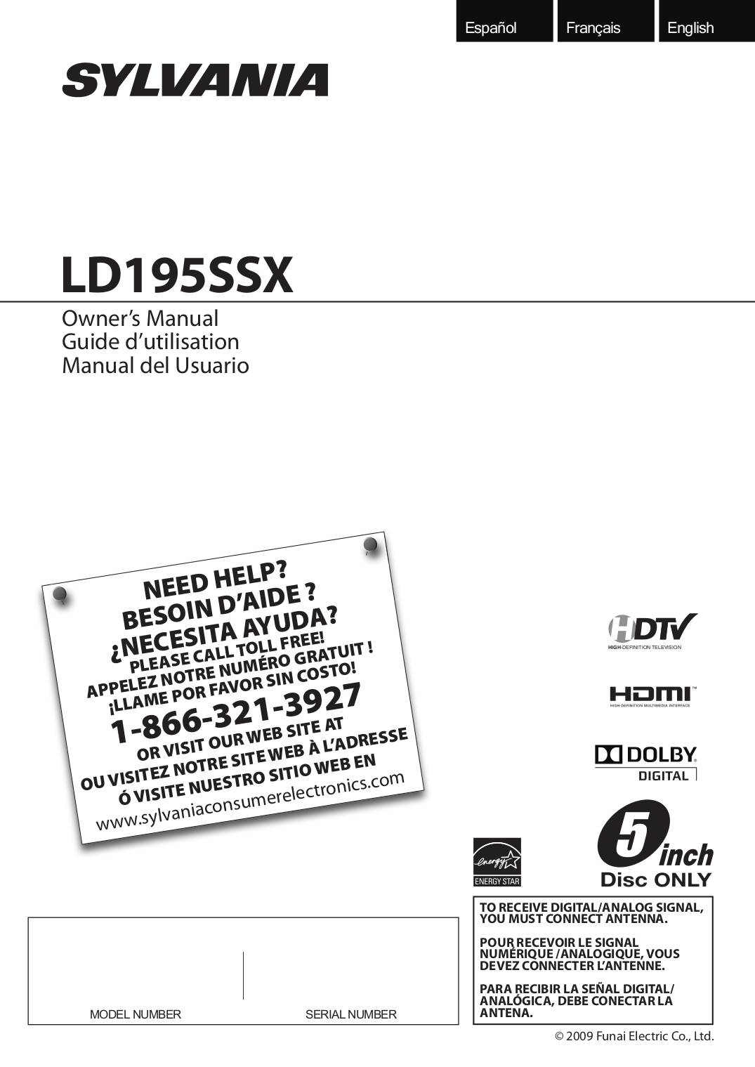 pdf for Sylvania TV LD-195SSX manual